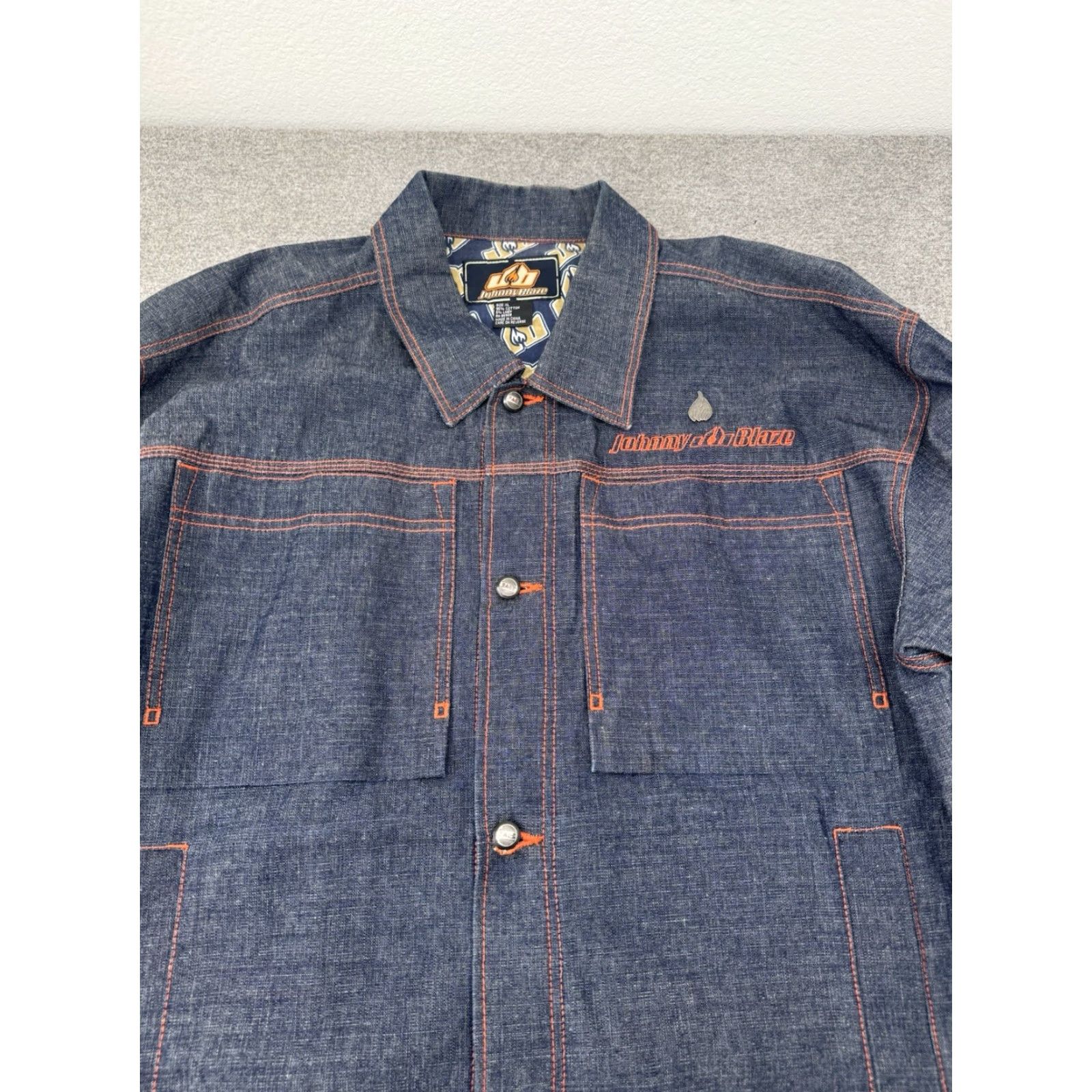 Phat Farm VINTAGE Y2K J COOL DENIM JACKET XL BLUE Mens Denim Jacket 90s Style Phat Farm Ecko Johnny Blaze Size US XL / EU 56 / 4 - 2 Thumbnail