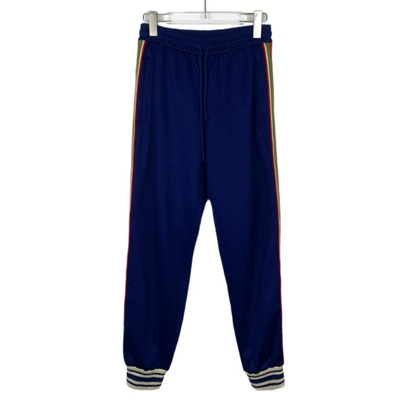 Gucci Gucci Size XS Logo embroidered striped blue casual pants s Size US 27 - 1 Thumbnail