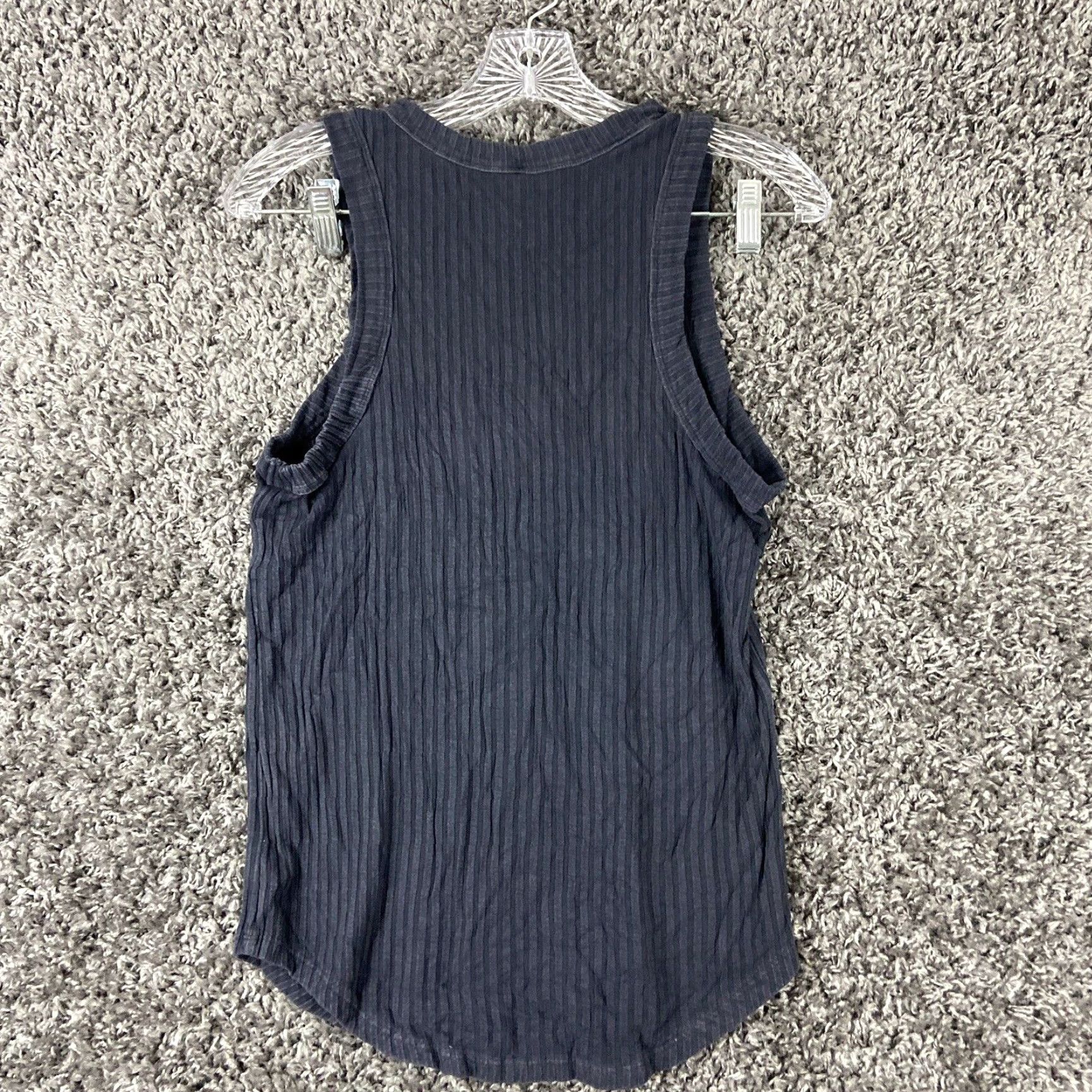 Vintage Member’s Mark Women’s M Sleeveless Rib Cutaway Tank Black Stretchy Size M / US 6-8 / IT 42-44 - 6 Thumbnail