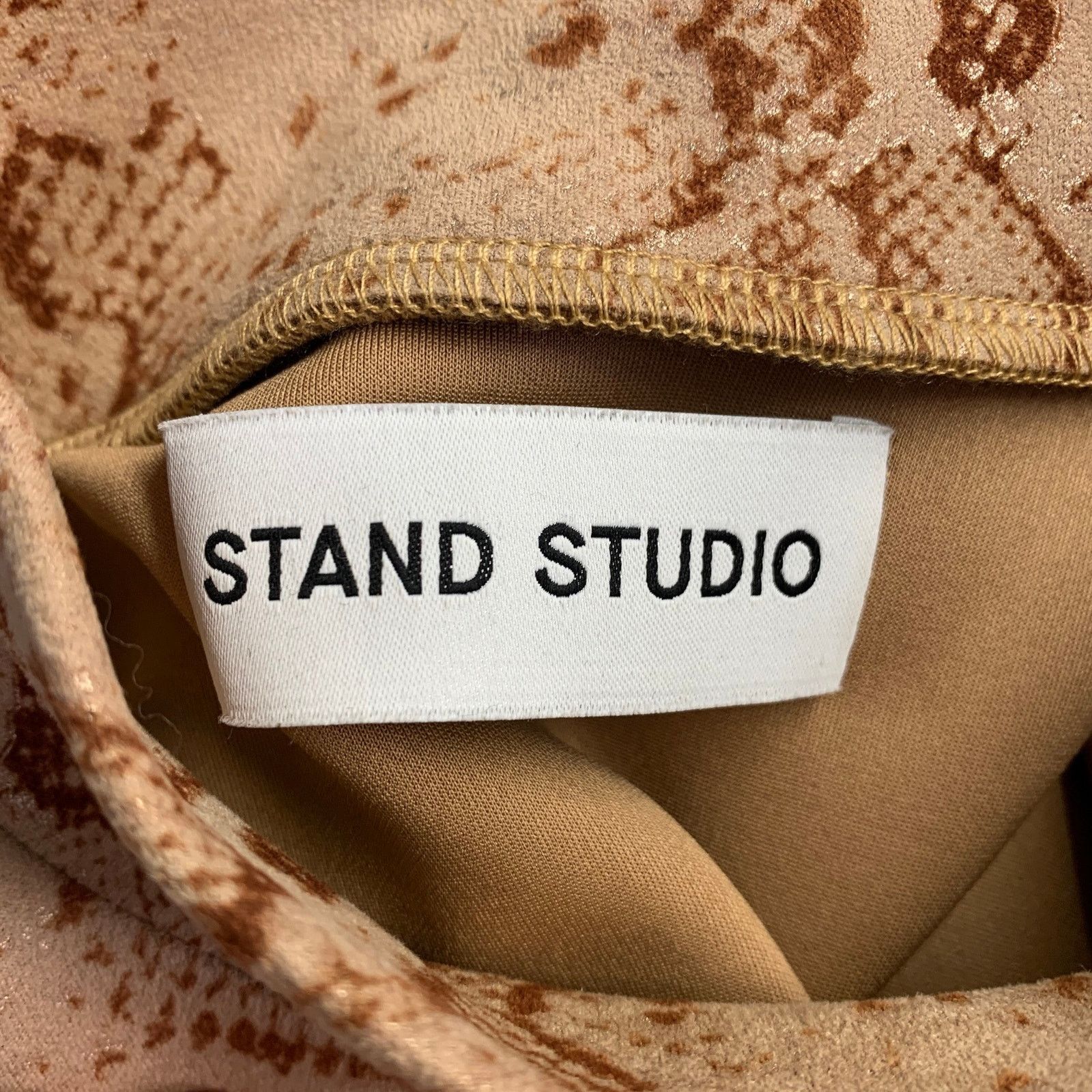STAND STUDIO STAND STUDIO Tan Brown Polyester Snakeskin Print Casual Top Size XS / US 0-2 / IT 36-38 - 5 Thumbnail