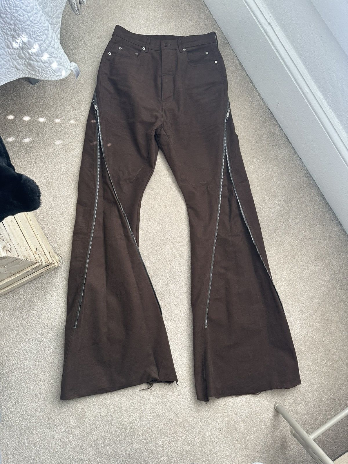 image of Rick Owens Bolan Banana Pants in Brown, Men's (Size 31)