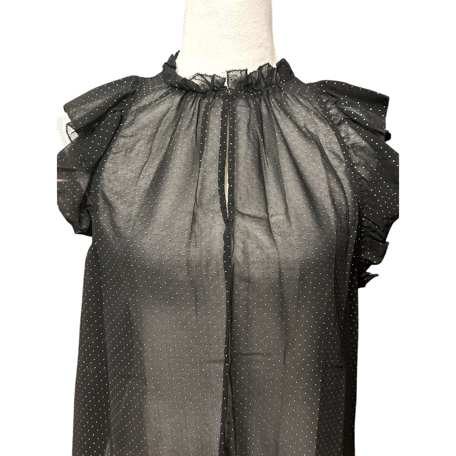 Michael Kors Michael Kors The Dewdrop Chiffon Sleeveless Top BlackGold PL Size L / US 10 / IT 46 - 3 Thumbnail