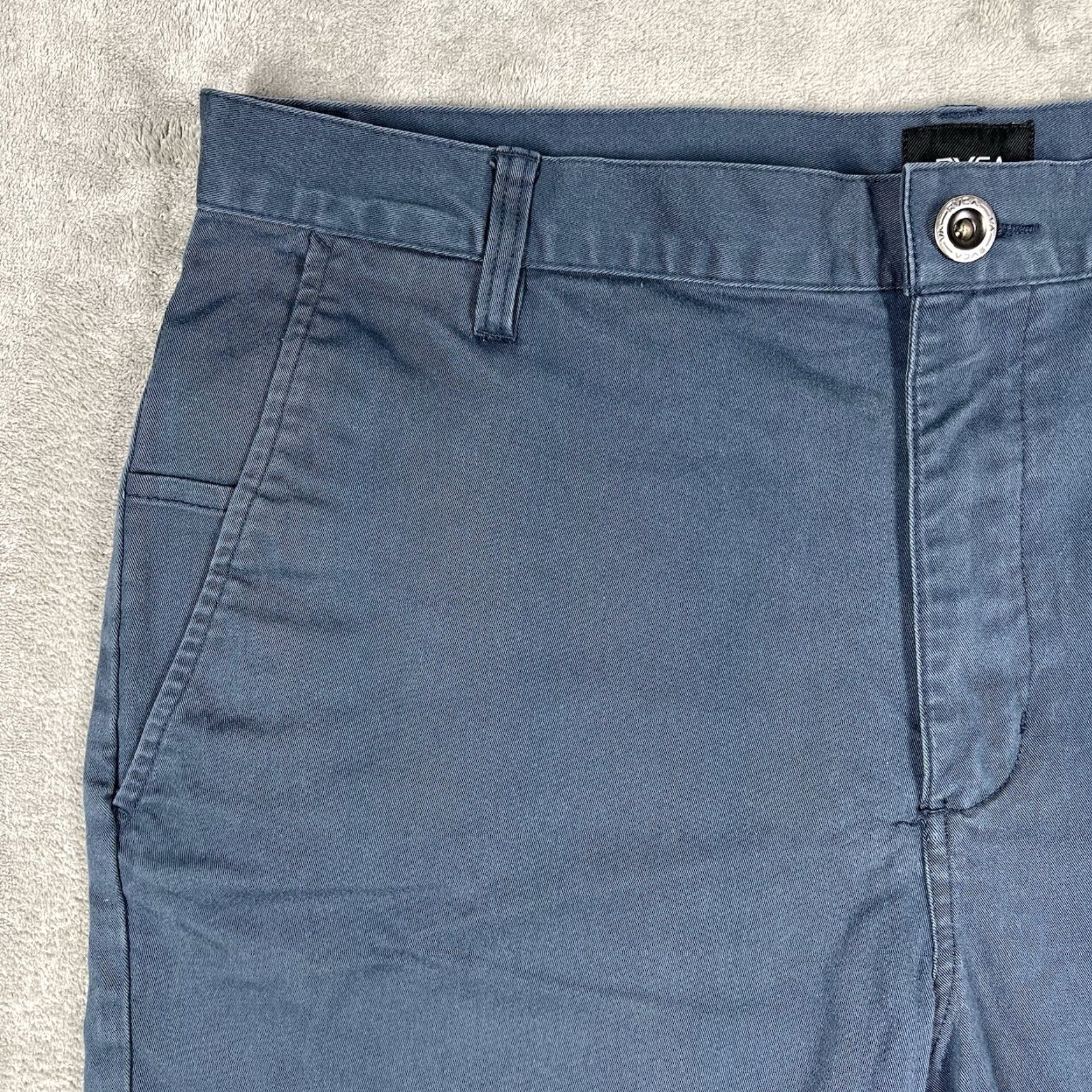 RVCA RVCA Weekend Stretch Men’s Chino Shorts Size 36 Blue Cotton Polyester Blend Size US 36 / EU 52 - 2 Thumbnail