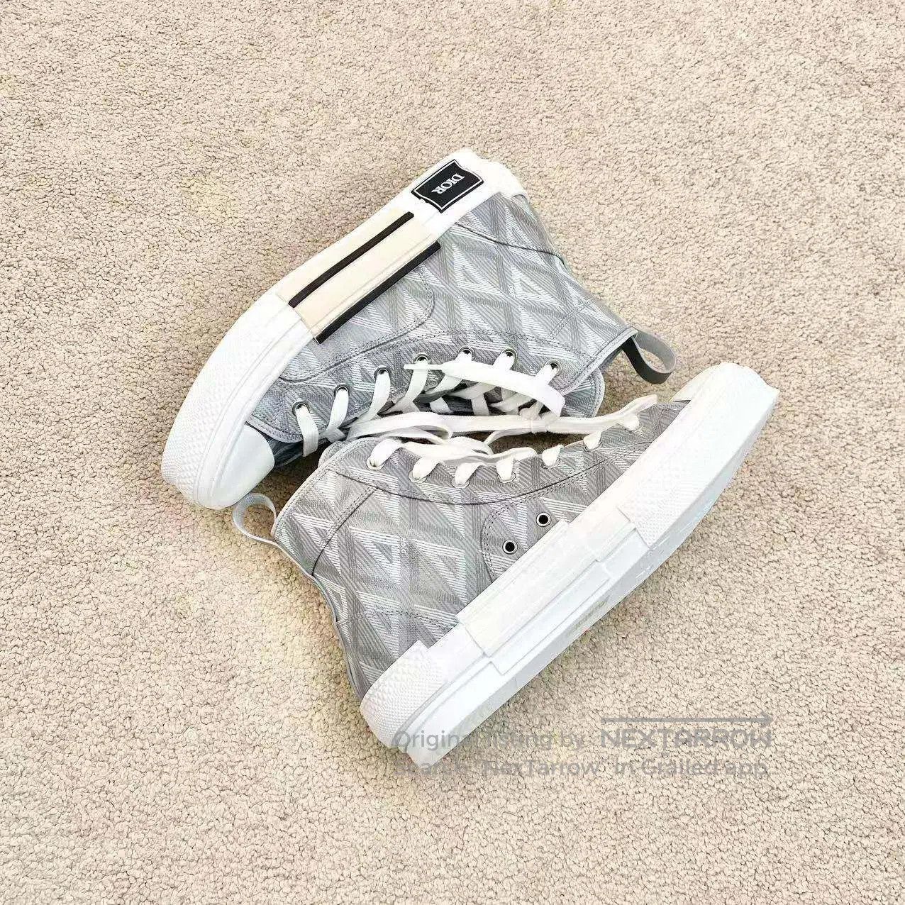 Dior Dior B23 leather brand logo diamond checkered high-top can Size US 7.5 / IT 37.5 - 4 Thumbnail