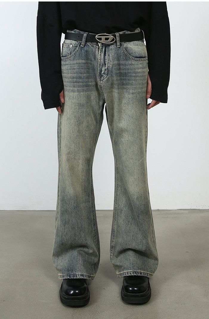 Japanese Brand × Jean Washed trendy distressed casual flared jeans Size US 32 / EU 48 - 1 Thumbnail