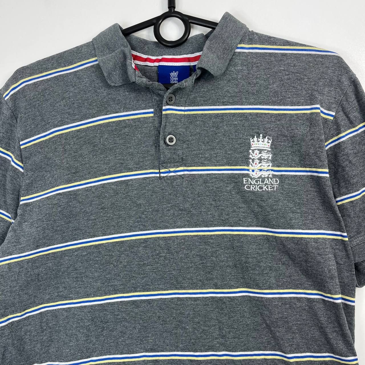 Other England Cricket Striped Polo Shirt Grey Size L Size US L / EU 52-54 / 3 - 2 Thumbnail