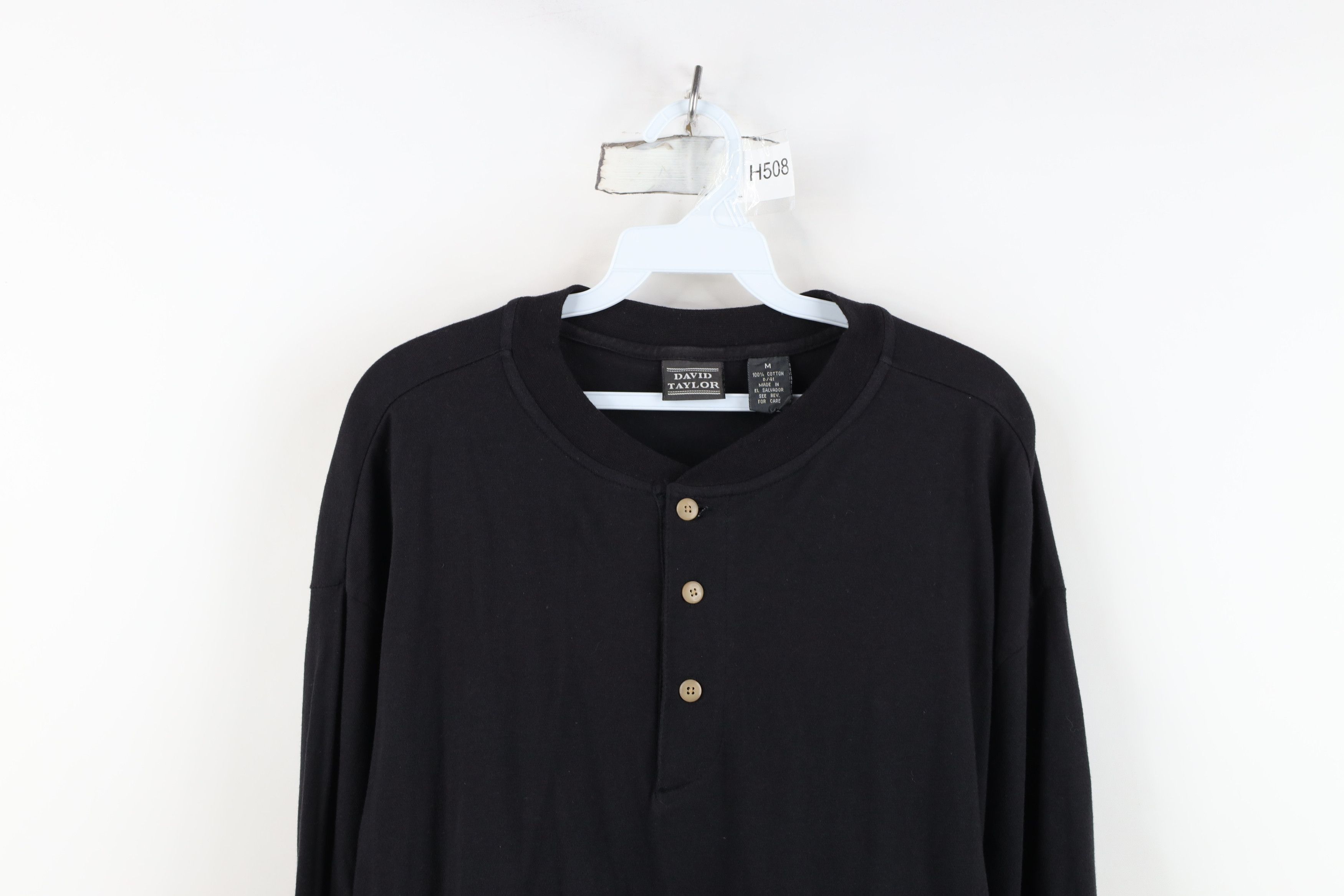 Vintage Vintage 90s Streetwear Long Sleeve Henley T-Shirt Black Size US M / EU 48-50 / 2 - 2 Thumbnail