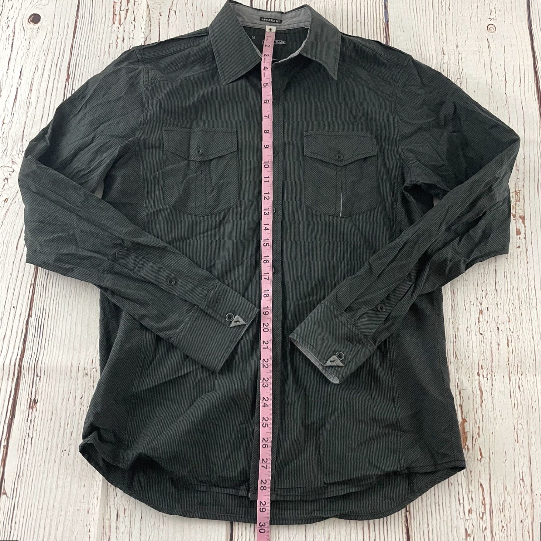 Buckle Black Buckle Black Athletic Striped Button-Up Shirt Men's M Black Long Sleeve Cotton Pocket Western Size US M / EU 48-50 / 2 - 3 Thumbnail