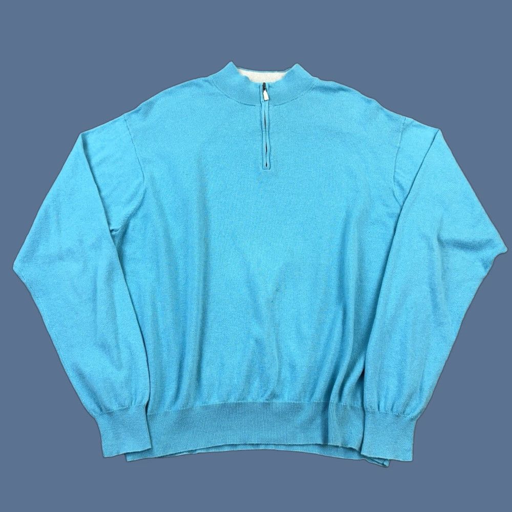 Peter Millar Peter Millar Sweater Mens 2XL Blue Cotton Cashmere 1/4 Zip Pullover Golf Preppy Size US XXL / EU 58 / 5 - 1 Thumbnail