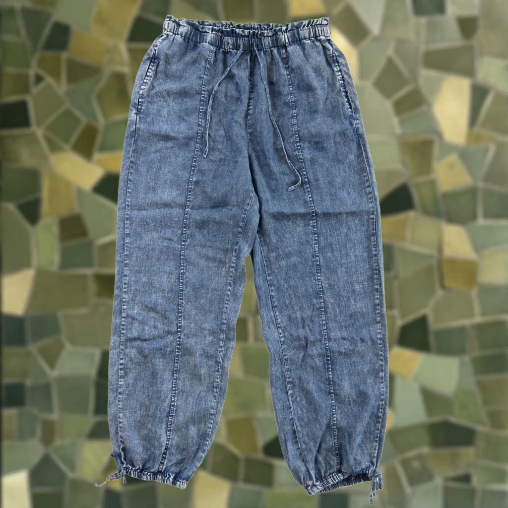 Denime Jane + Delancey 100% Lyocell Denim Blue Pocket Elastic Waist Jogger Pant Large Size 36" / US 14 / IT 50 - 1 Thumbnail