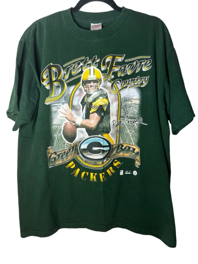 Vintage Vintage 1990's Brett Favre Country Green Bay Packers T-shirt Size US L / EU 52-54 / 3 - 1 Thumbnail