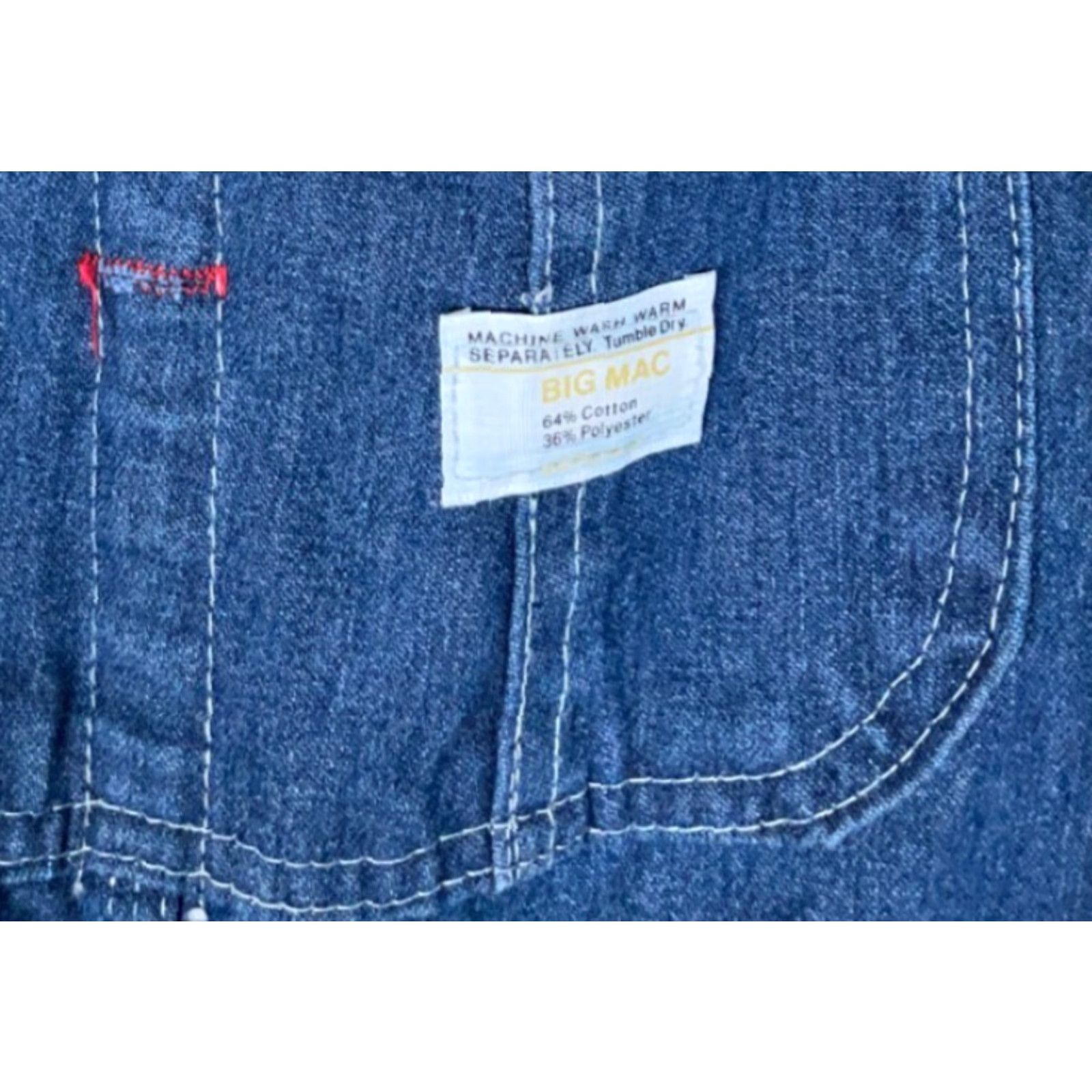 Vintage VTG Big Mac Denim Overalls 44 x 30 Blue Square Bak Union Workwear Size US 44 / EU 60 - 3 Thumbnail