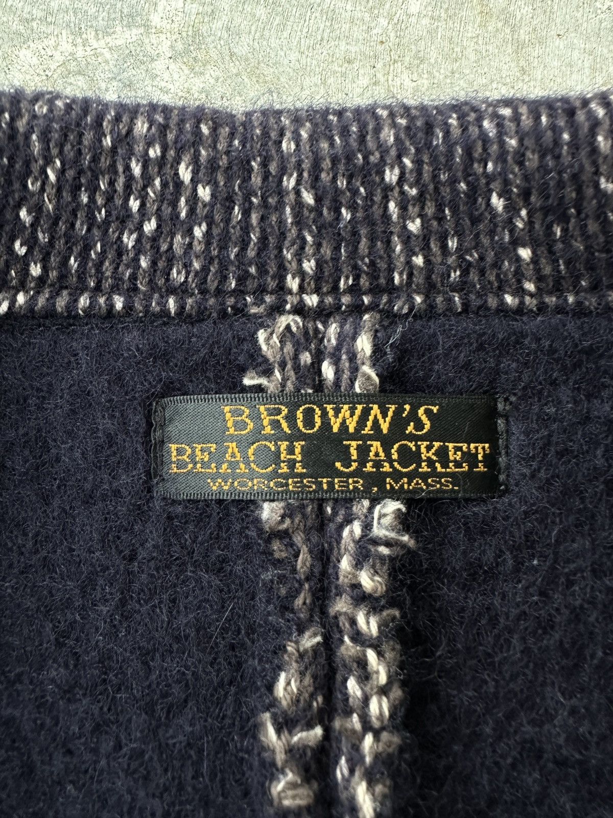 Full Count & Co. Brown’s Beach Cloth Wool Blazer Dark Salt peper Navy jacket Size US S / EU 44-46 / 1 - 4 Thumbnail