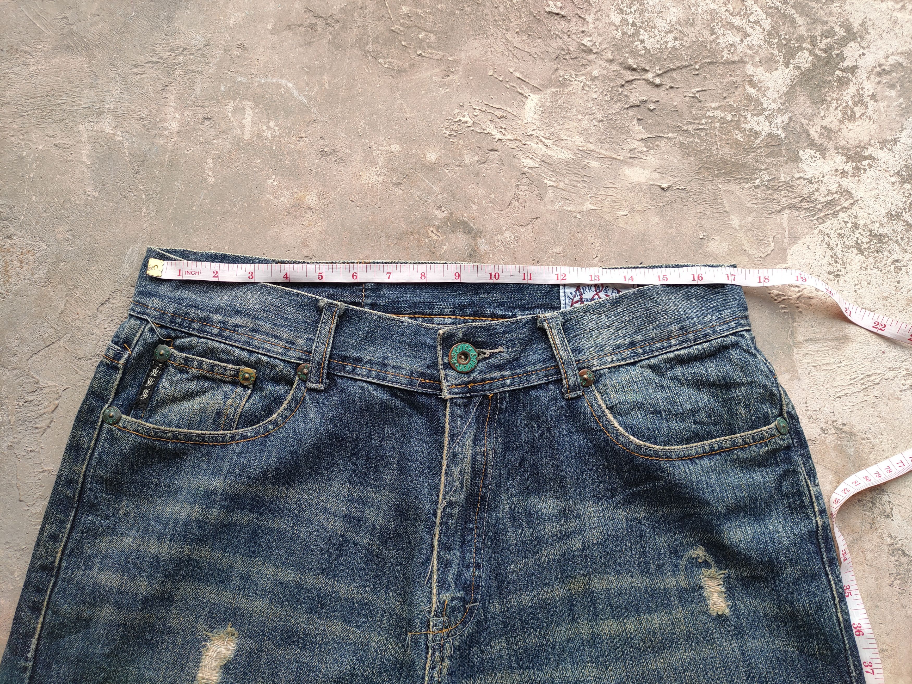 Japanese Brand # VINTAGE A&F DISTRESSED FADED JEANS DENIM PANTS Size US 35 - 6 Thumbnail