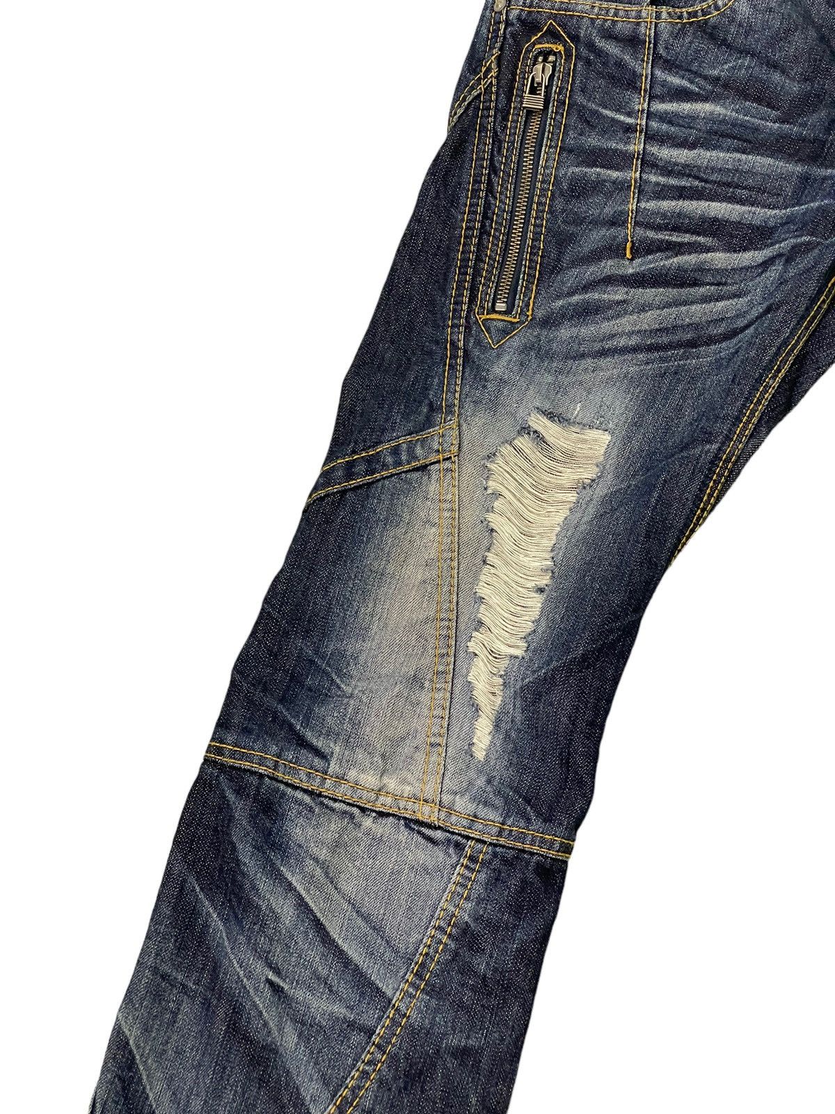 Japanese Brand Slim Jeans Hagi Denim Hideaways Faded Distress Low Rise 6🟦4 Size US 31 - 6 Thumbnail