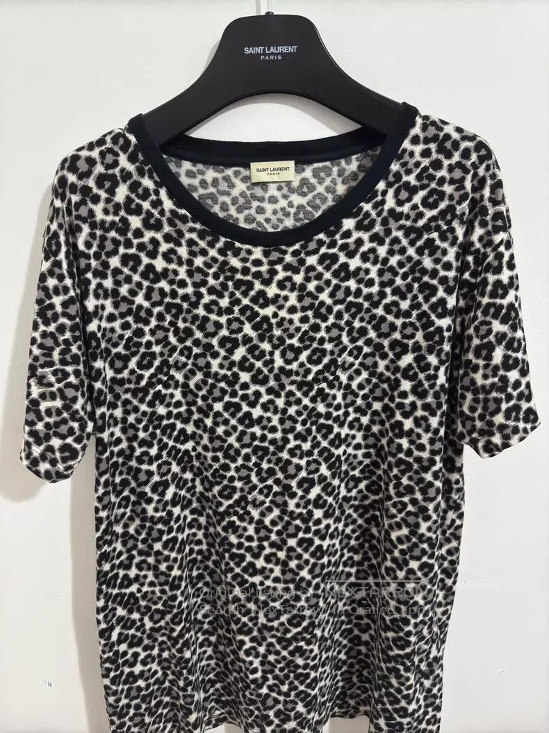 Saint Laurent Paris Saint Laurent Paris Cotton Round Neck Black and Grey Leopa Size US L / EU 52-54 / 3 - 3 Thumbnail