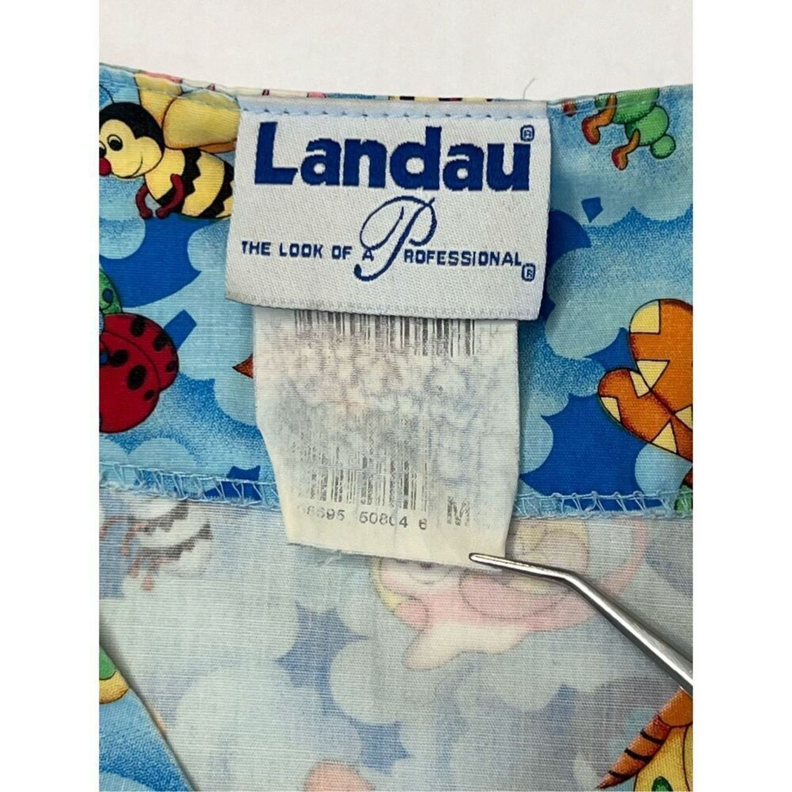 Other Landau Scrub Medical Top MEDIUM Bugs Insects Blue Casual Size M / US 6-8 / IT 42-44 - 4 Thumbnail