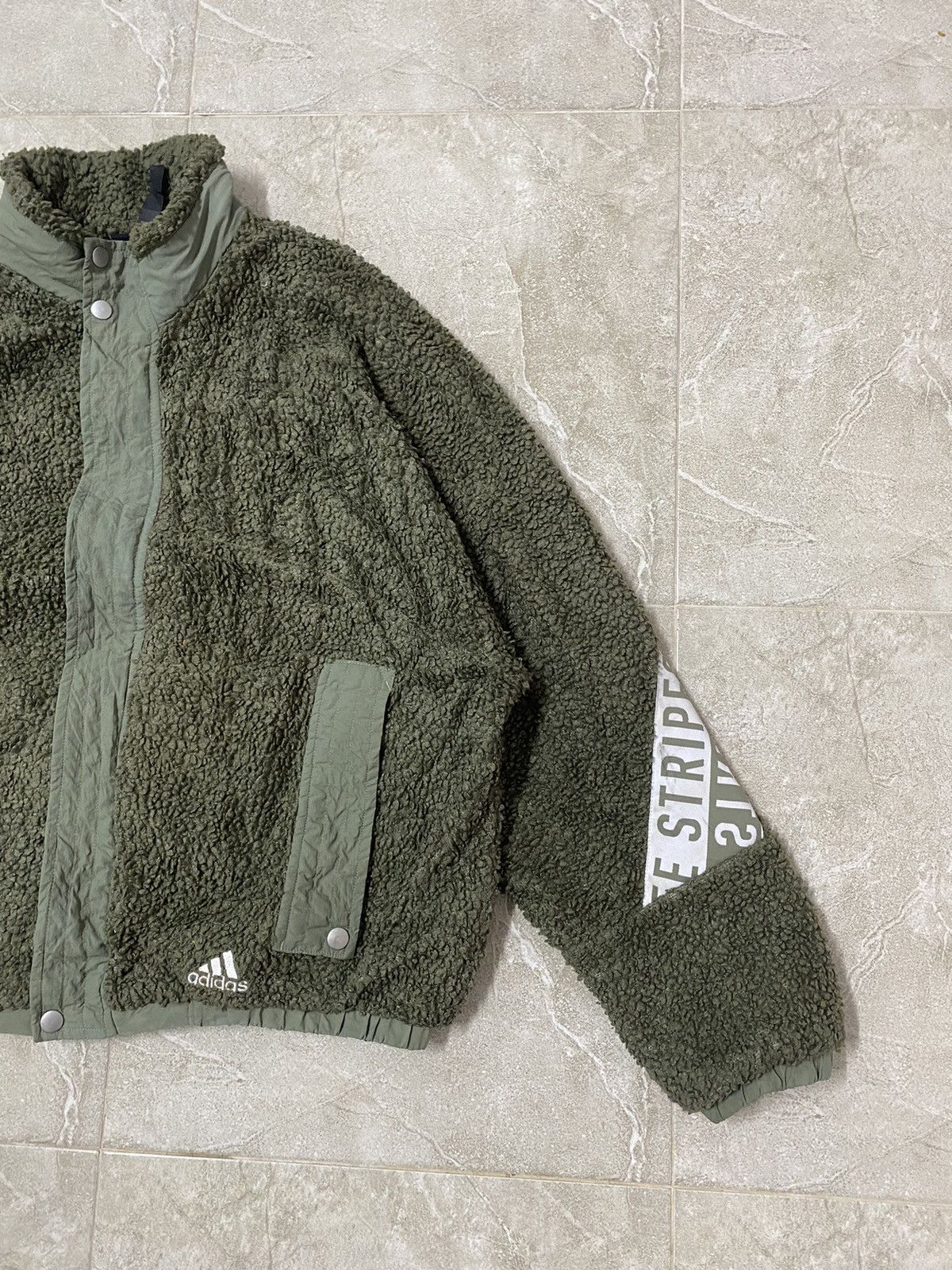Adidas Adidas Fleece Sherpa Baggy Zipper Jacket Size US M / EU 48-50 / 2 - 9 Thumbnail