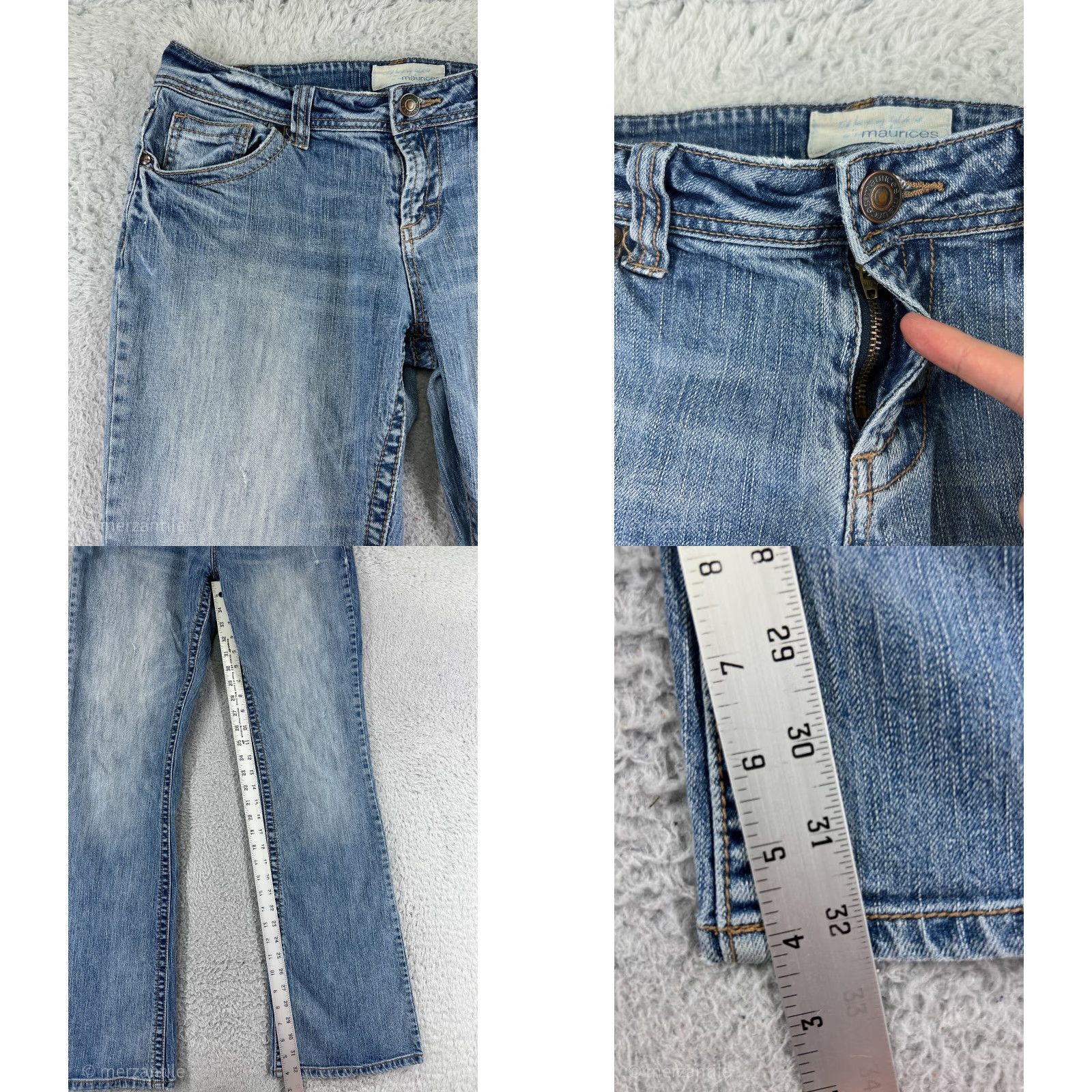Vintage Maurices Jeans 10 Womens Short Blue Denim Morgan New Boot Embroidered Size 32" / US 10 / IT 46 - 8 Thumbnail