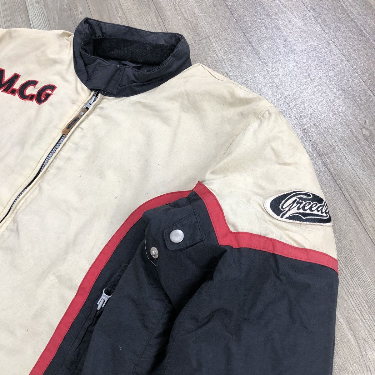 Vintage Vintage GREEDY 51 M.C.G Racing Motorcycle Bikers Jacket Size US L / EU 52-54 / 3 - 21 Thumbnail