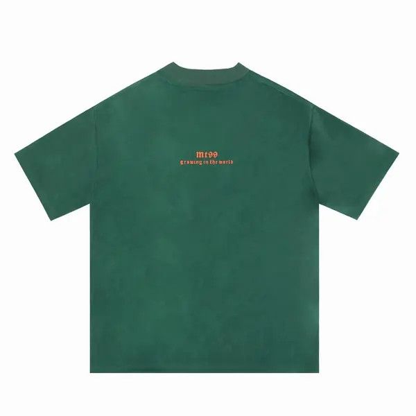 Japanese Brand Ishida x Etou Green retro letter print loose T-shirt Size US L / EU 52-54 / 3 - 2 Thumbnail