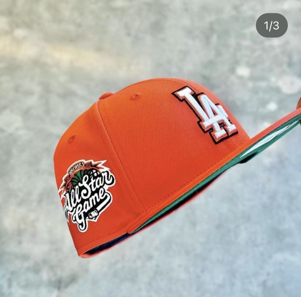 image of Hat Club Noho Exclusive Los Angeles Dodgers Kobe Rucker Insp in Orange, Men's