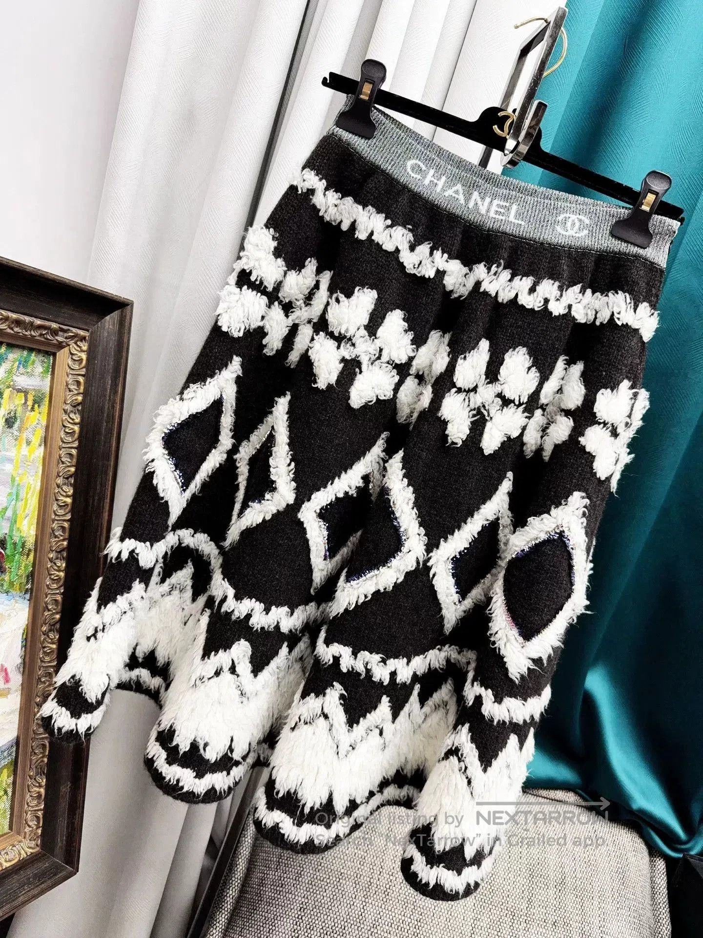 Chanel Chanel Black and White Knit Skirt. Size 24" / US 00 / IT 34 - 9 Thumbnail