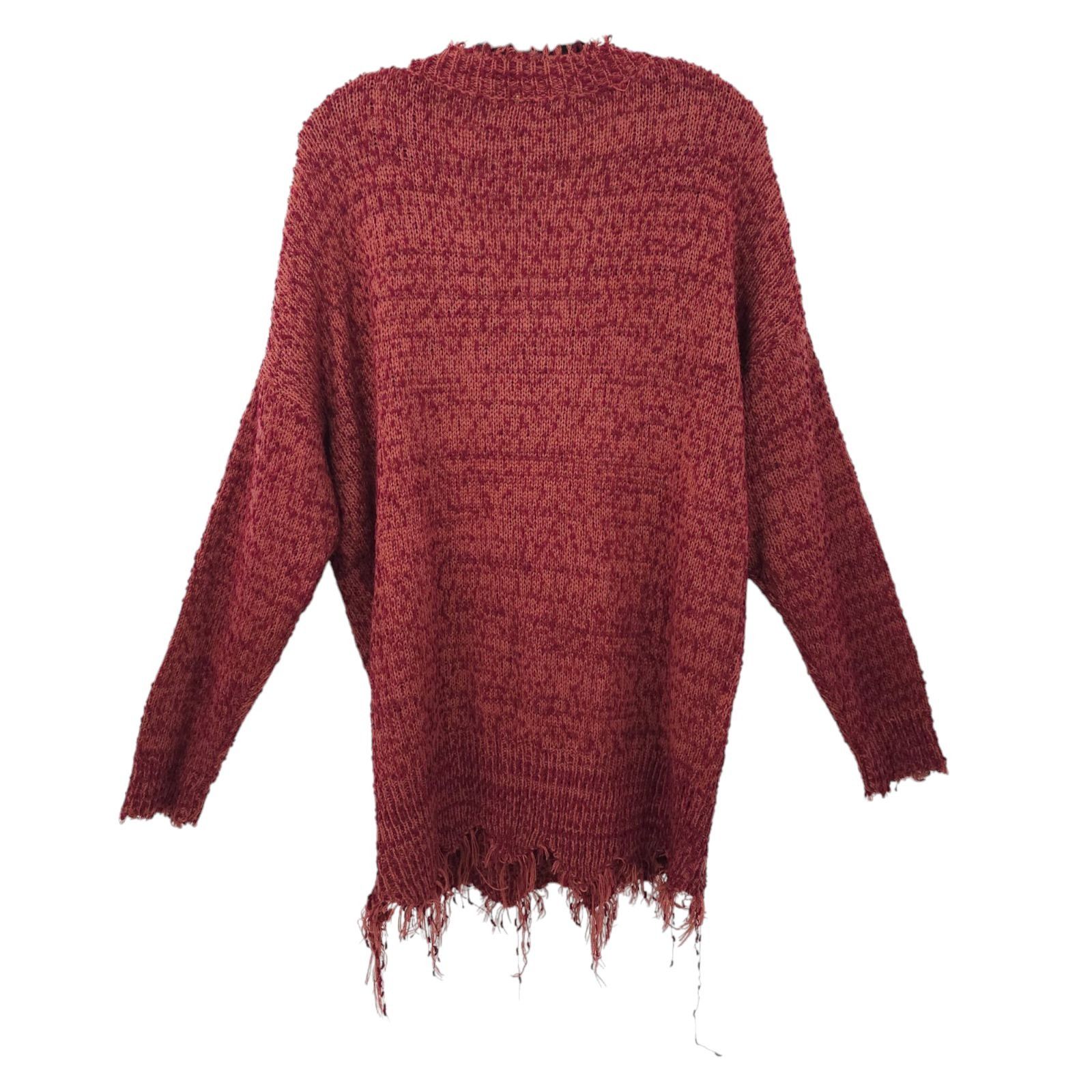 Other Umgee Sweater Womens XL Distressed Hem V Neck Pullover Knit Size XL / US 12-14 / IT 48-50 - 2 Thumbnail