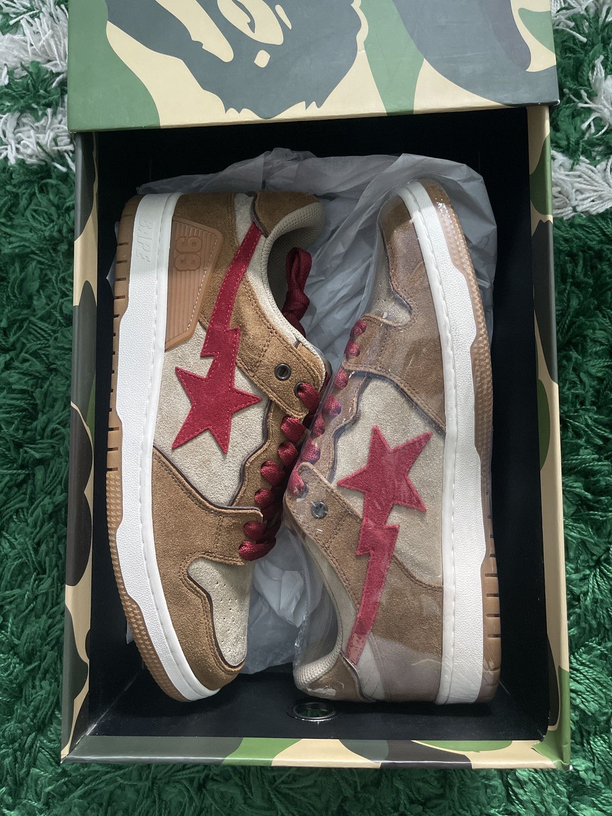 Bape Bape Sk8 Sta Low Wheat Red Size US 9 / EU 42 - 1 Thumbnail