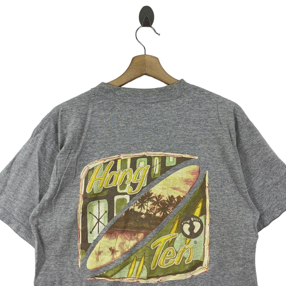 Hang Ten × Vintage Vintage 90s HANG TEN Hawaii USA Surf Brand Print Grey Short Size US M / EU 48-50 / 2 - 4 Thumbnail