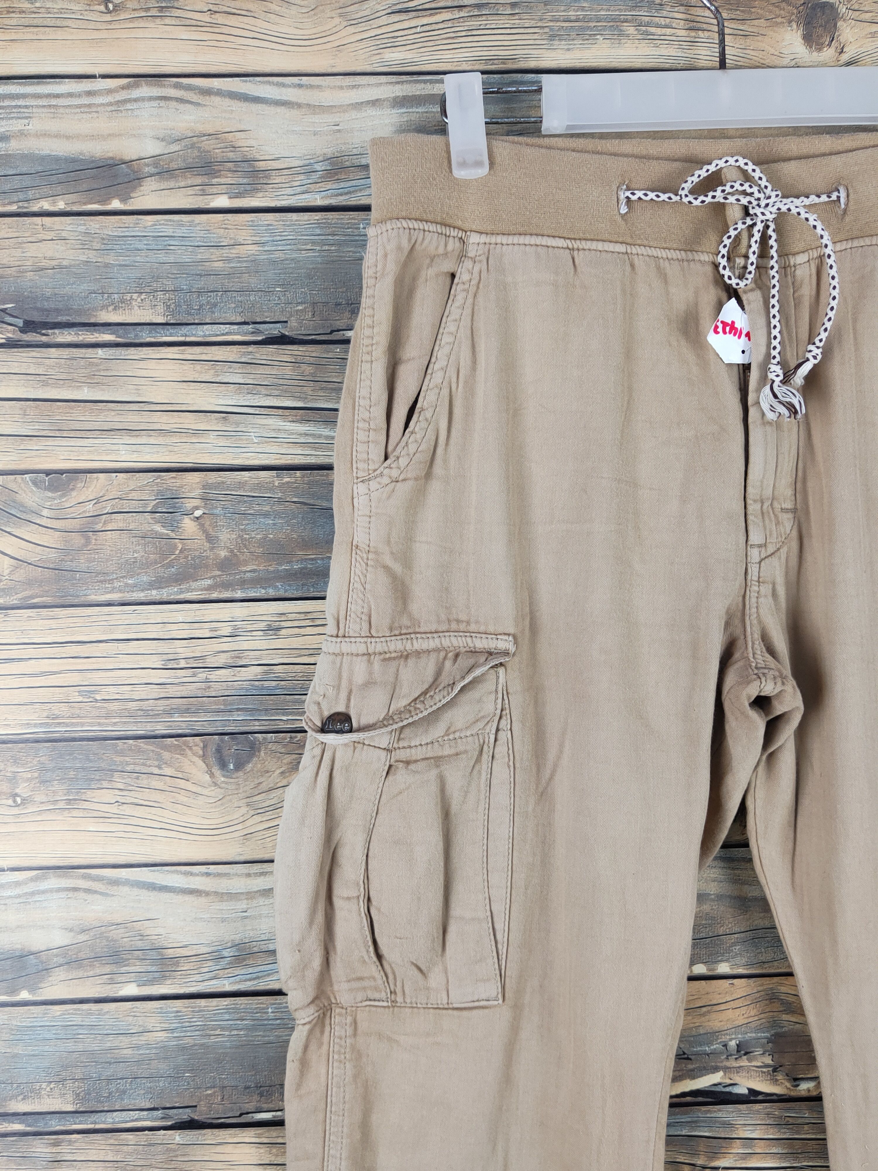 Japanese Brand Lee Brown Multipocket Tactical Cargo Pants #W1423 Size US 29 - 3 Thumbnail