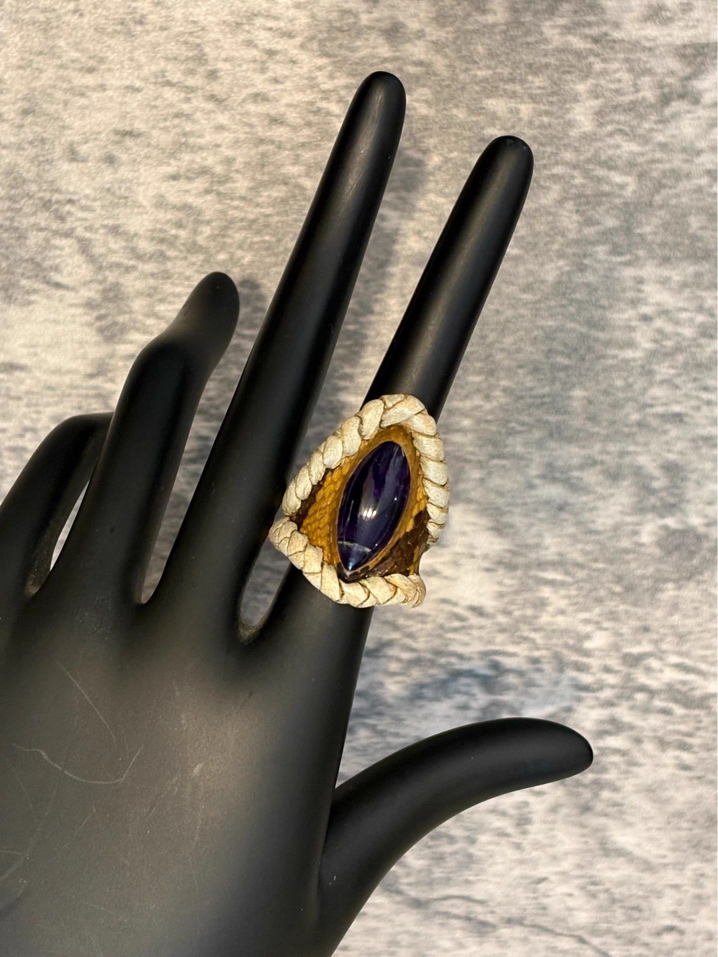 KMRii kmrii Japanese Rare Amethyst Braided Ring Size ONE SIZE - 1 Thumbnail