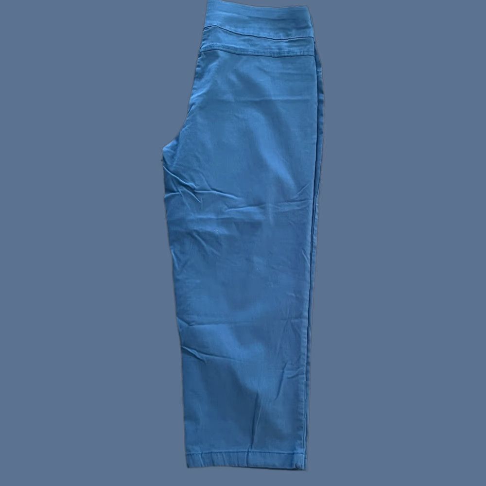 Vintage Ruby Rd. Pants Women 16W Blue High Rise Chino Flat Front Pull On Skinny Rayon Size 38" / US 16 / IT 52 - 1 Thumbnail