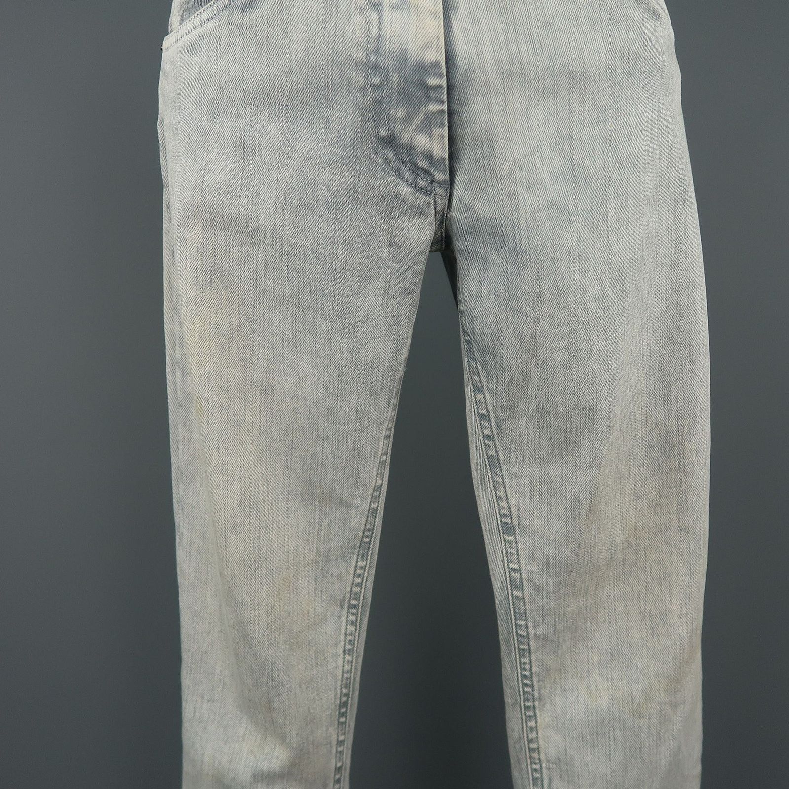 Maison Margiela Size 6 Light Grey Acid Wash Skinny Jeans Size 28" / US 6 / IT 42 - 2 Thumbnail