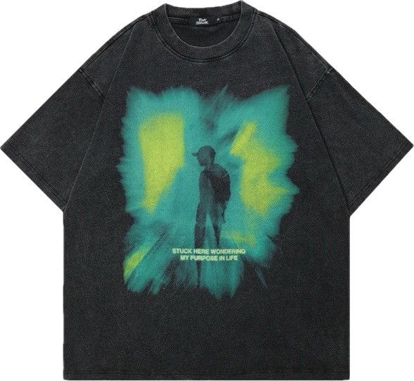 Japanese Brand Oversized Green Light Graphic T Shirt Size US L / EU 52-54 / 3 - 1 Thumbnail