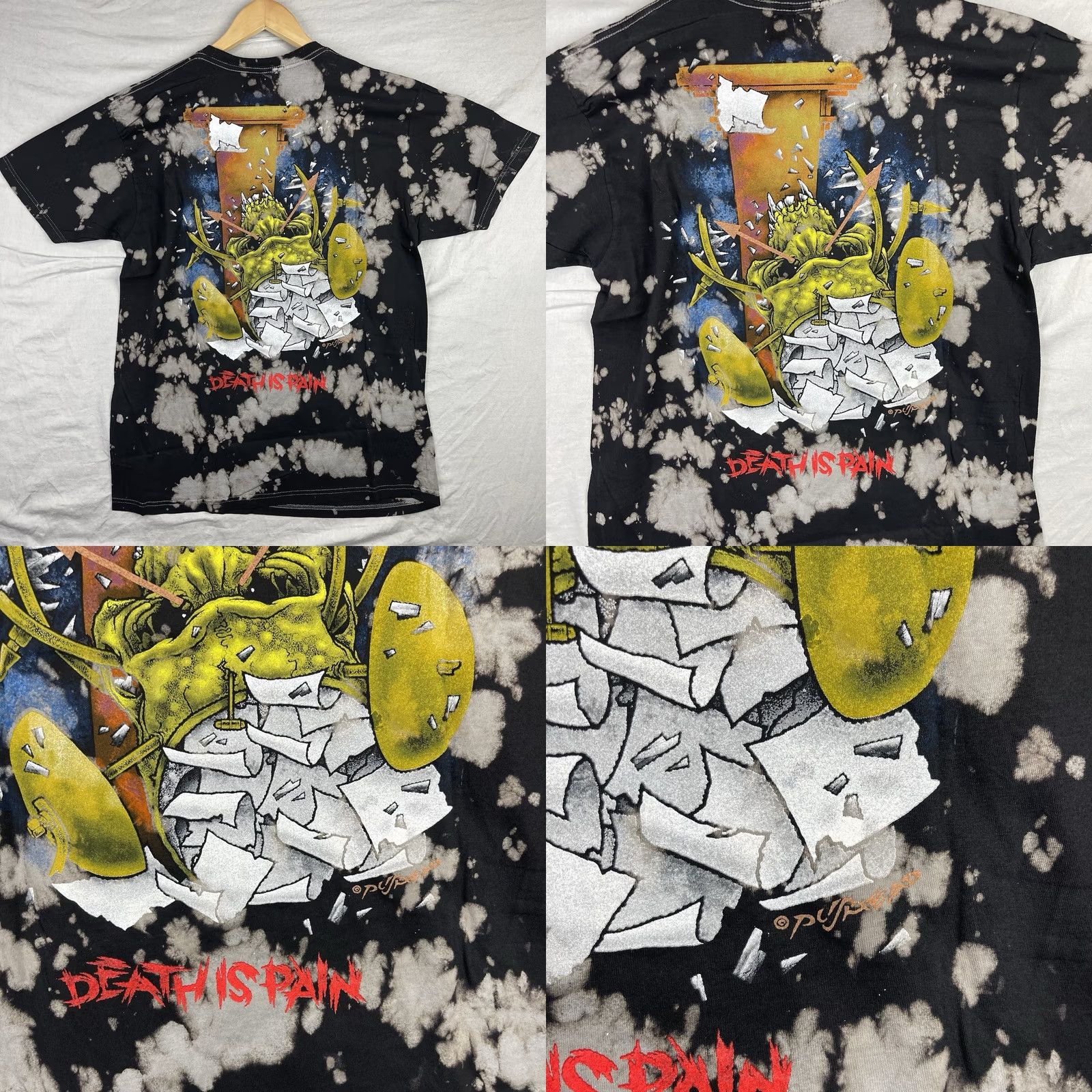 Hot Topic VINTAGE Metallica Shirt Mens Large Pushead Heavy Metal Hot Topic Death Is Pain Adult Size US L / EU 52-54 / 3 - 9 Thumbnail