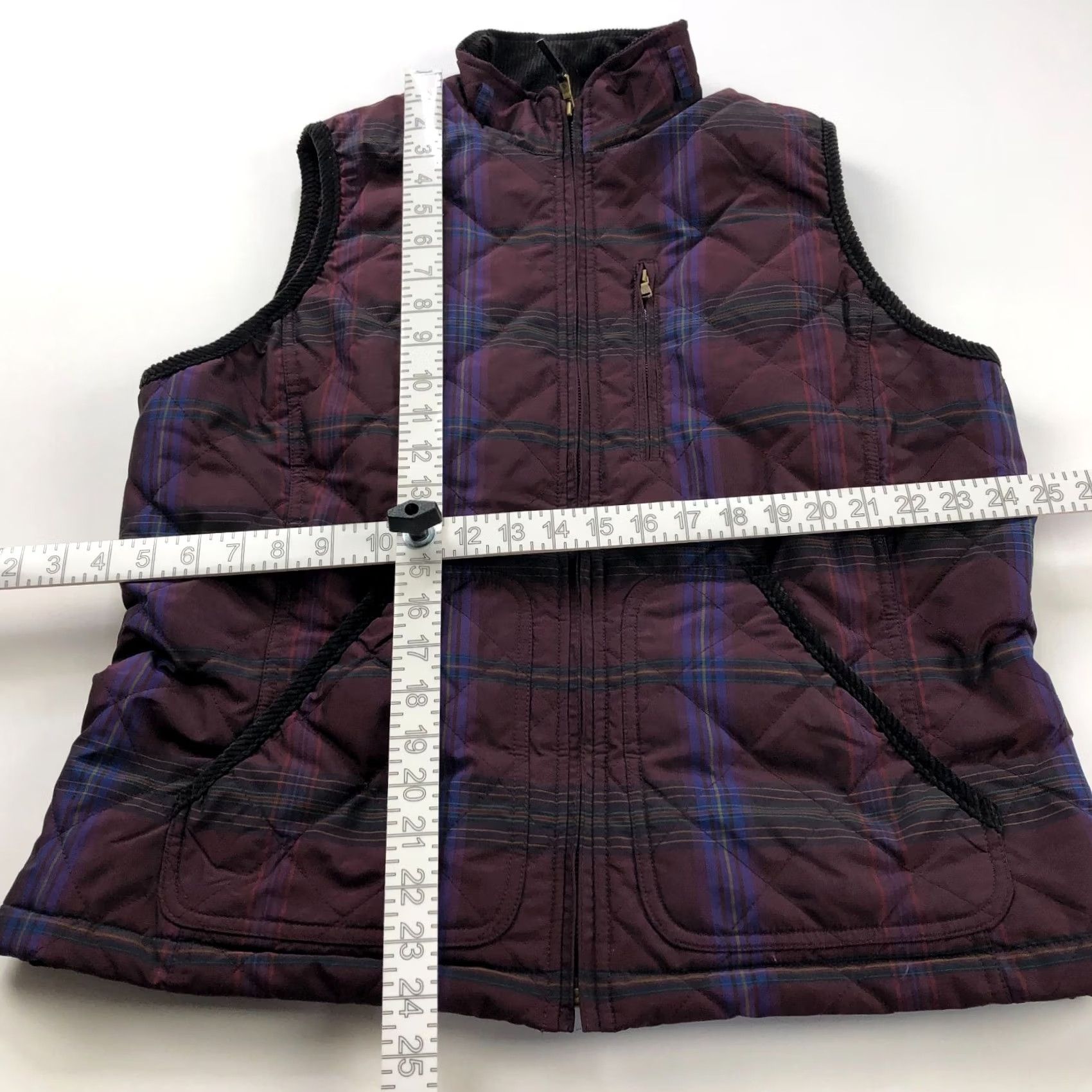 Ralph Lauren Lauren Ralph Lauren Vest Quilted Plaid Zip Corduroy Purple Womens XL Benefit: Preppy, Outdoor, Classic, Designer, Gorpcore, Fall, Spring, Winter Size XL / US 12-14 / IT 48-50 - 3 Thumbnail