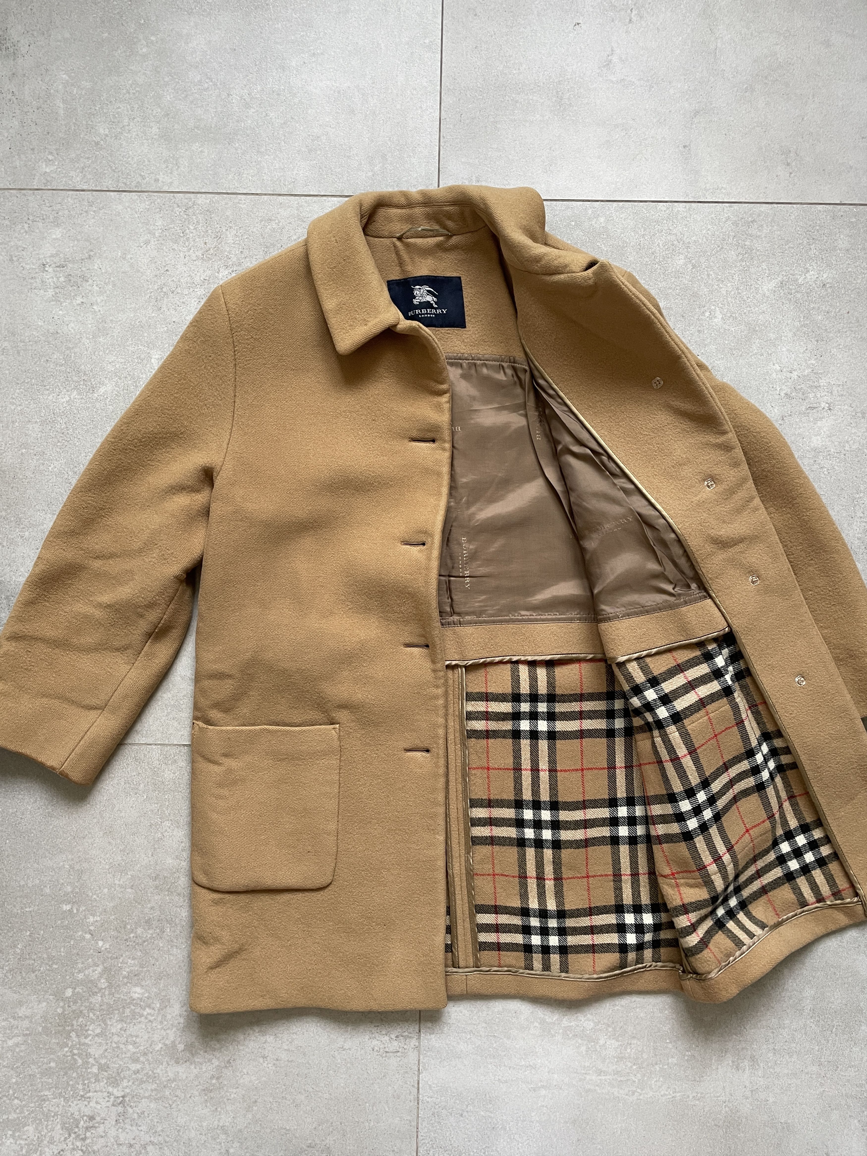 image of Burberry Wool Beige Carmel Coat, Men's (Size Small)