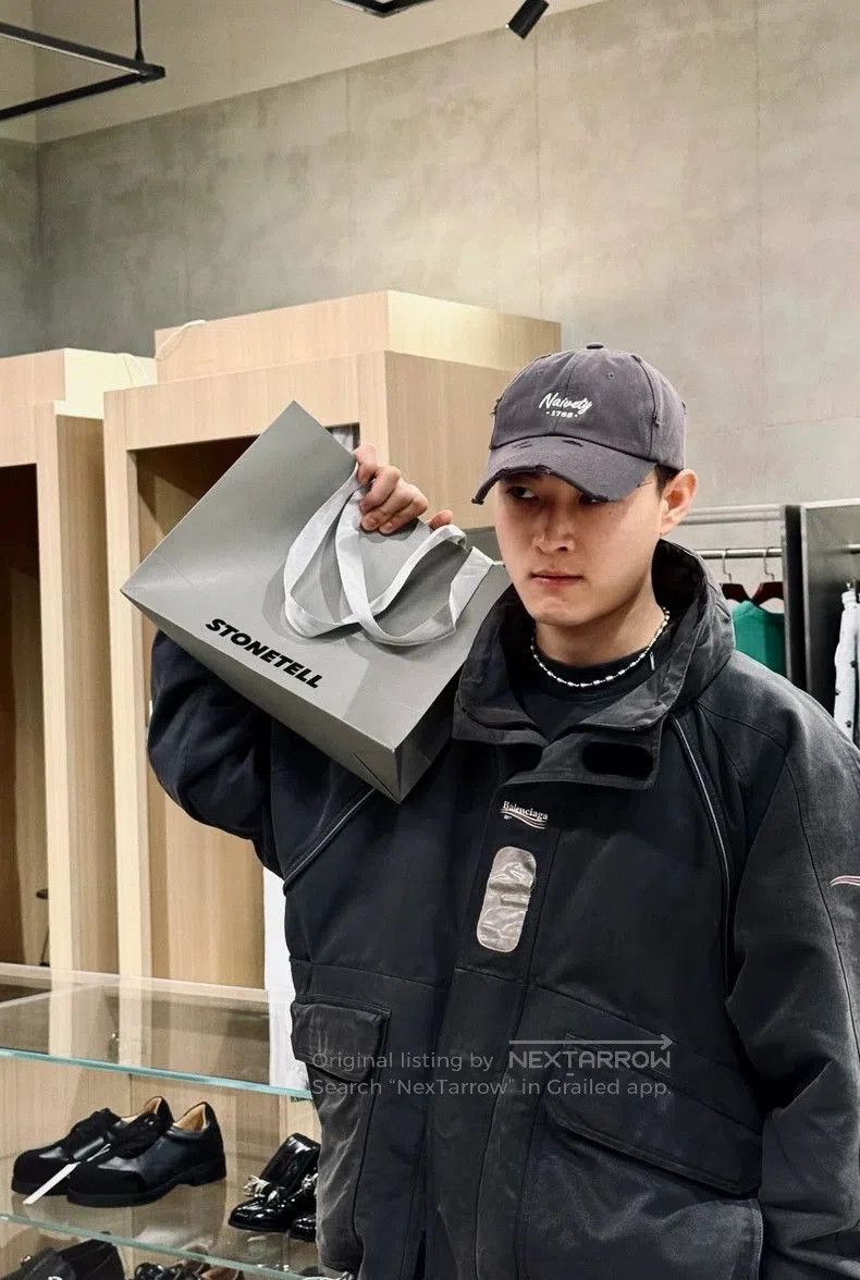 Balenciaga FW21 Solid Zip Parka Coat.