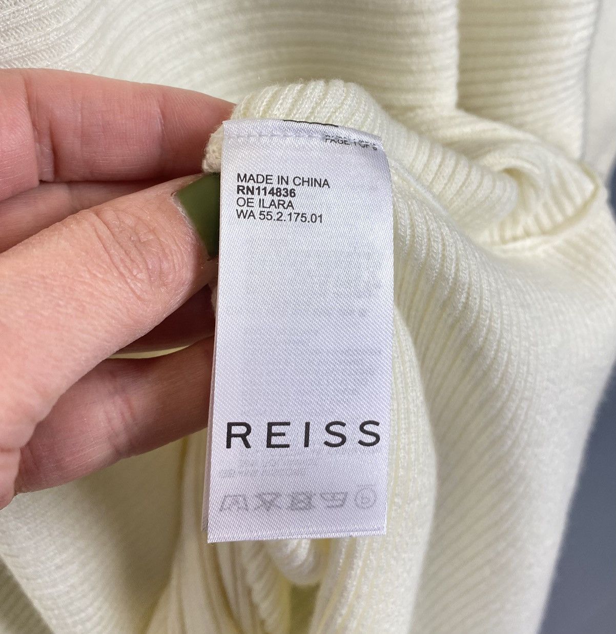 Reiss Reiss OE Ilara Draped Ribbed Viscose / Cashmere Top Sweater Size L / US 10 / IT 46 - 9 Thumbnail