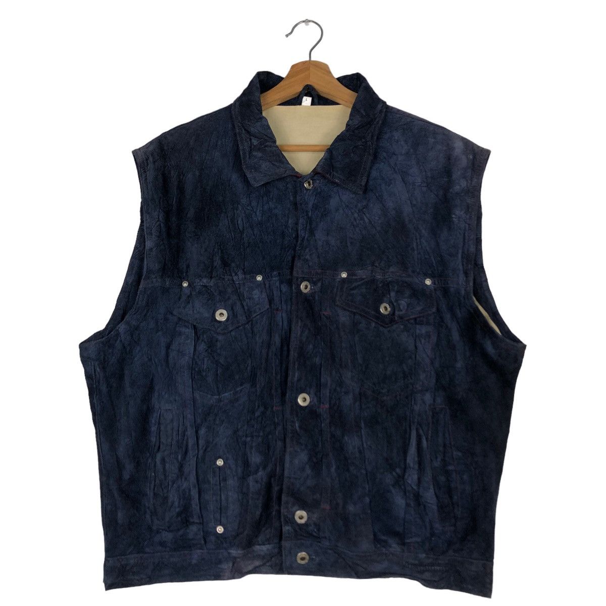 🔥Suede Leather Biker Vest Cuir Vera Pelle Japan