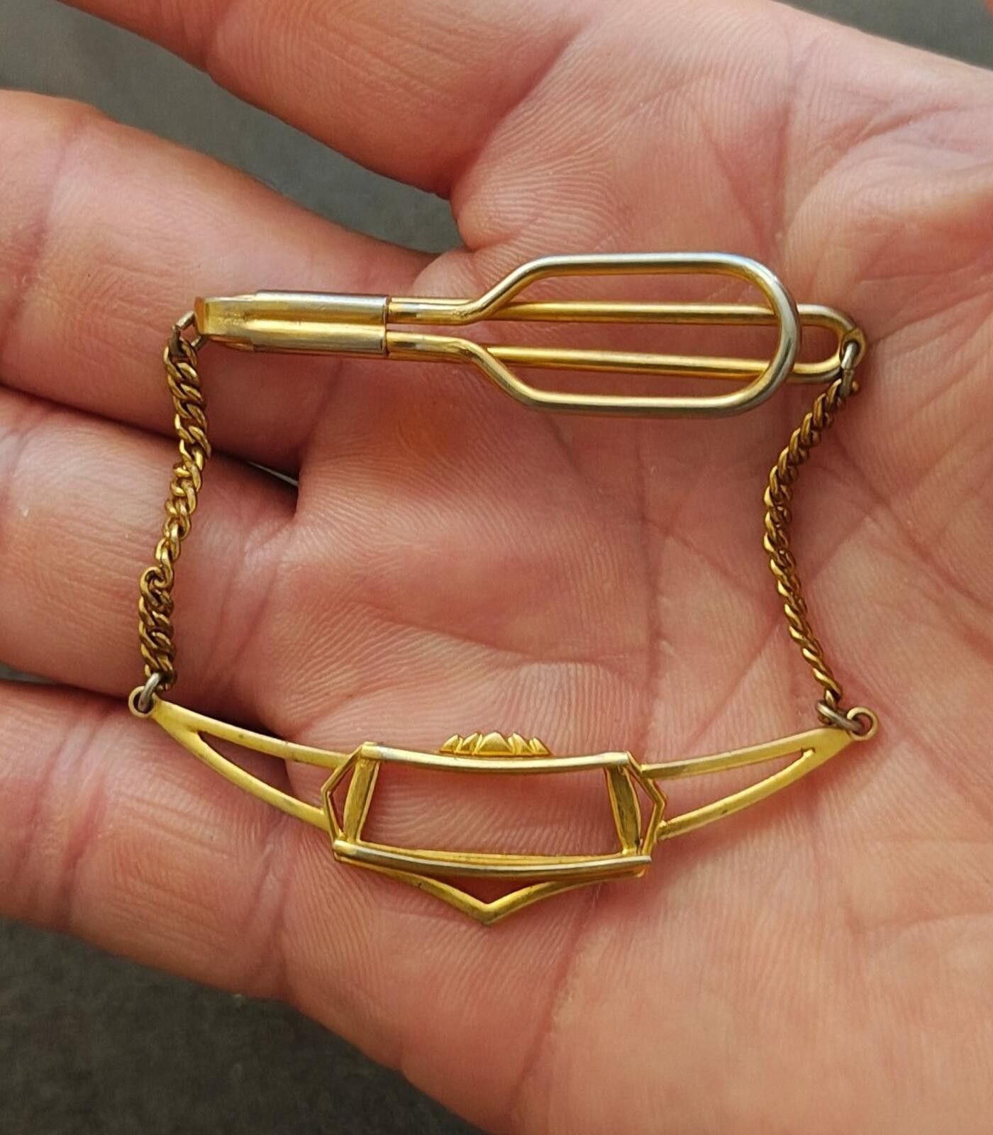 Other 1930s Art Deco Style Gold Tone Tie Bar/Tie Clip Size ONE SIZE - 1 Thumbnail