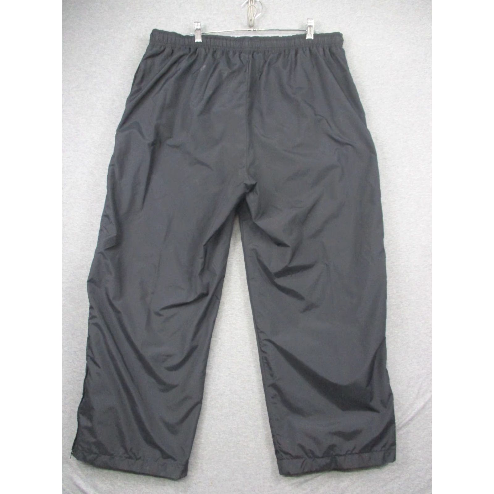 Nike Vtg Nike Track Pants Men 2XL Black Wide-Leg Basketball Zip Ankle Pants Size US 39 - 3 Thumbnail