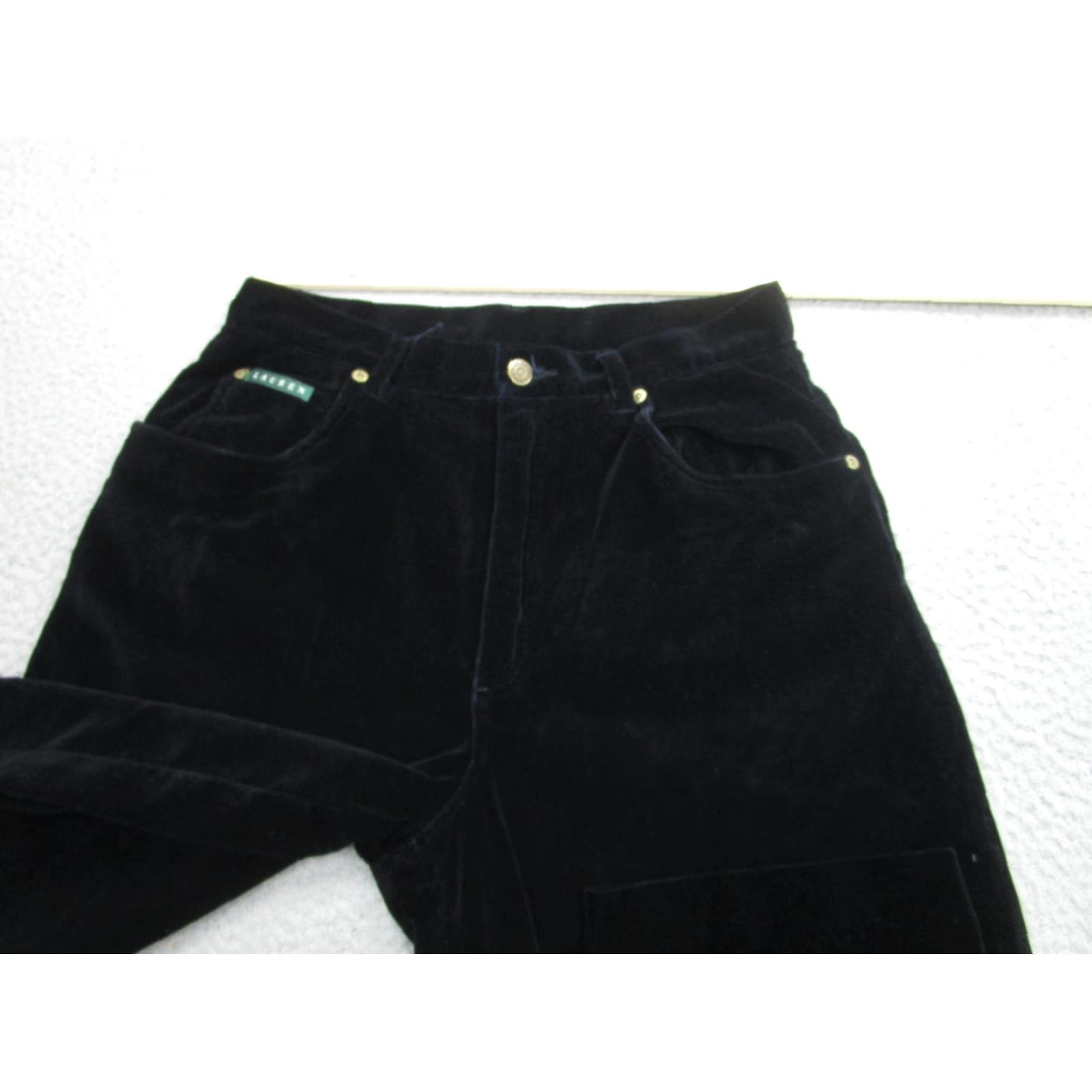 Ralph Lauren VINTAGE Ralph Lauren Pants Womens 10 Black Velvet Y2K Loose Baggy Classic Size 32" / US 10 / IT 46 - 6 Thumbnail