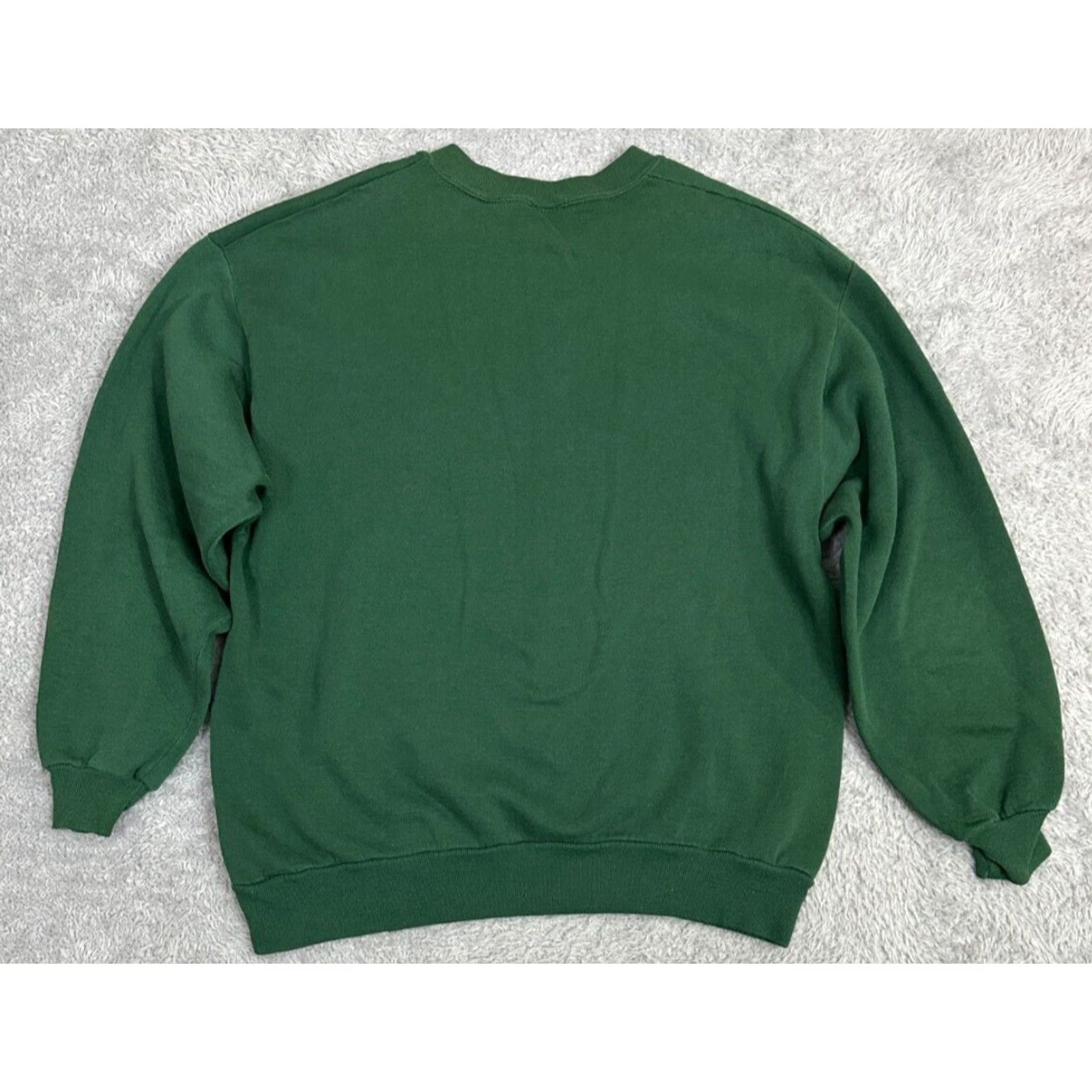 Jerzees VINTAGE Jerzees Sweatshirt Mens L Green 80s Grunge USA Logo Cotton Blend Pullover Sweatshirt Size US L / EU 52-54 / 3 - 3 Thumbnail