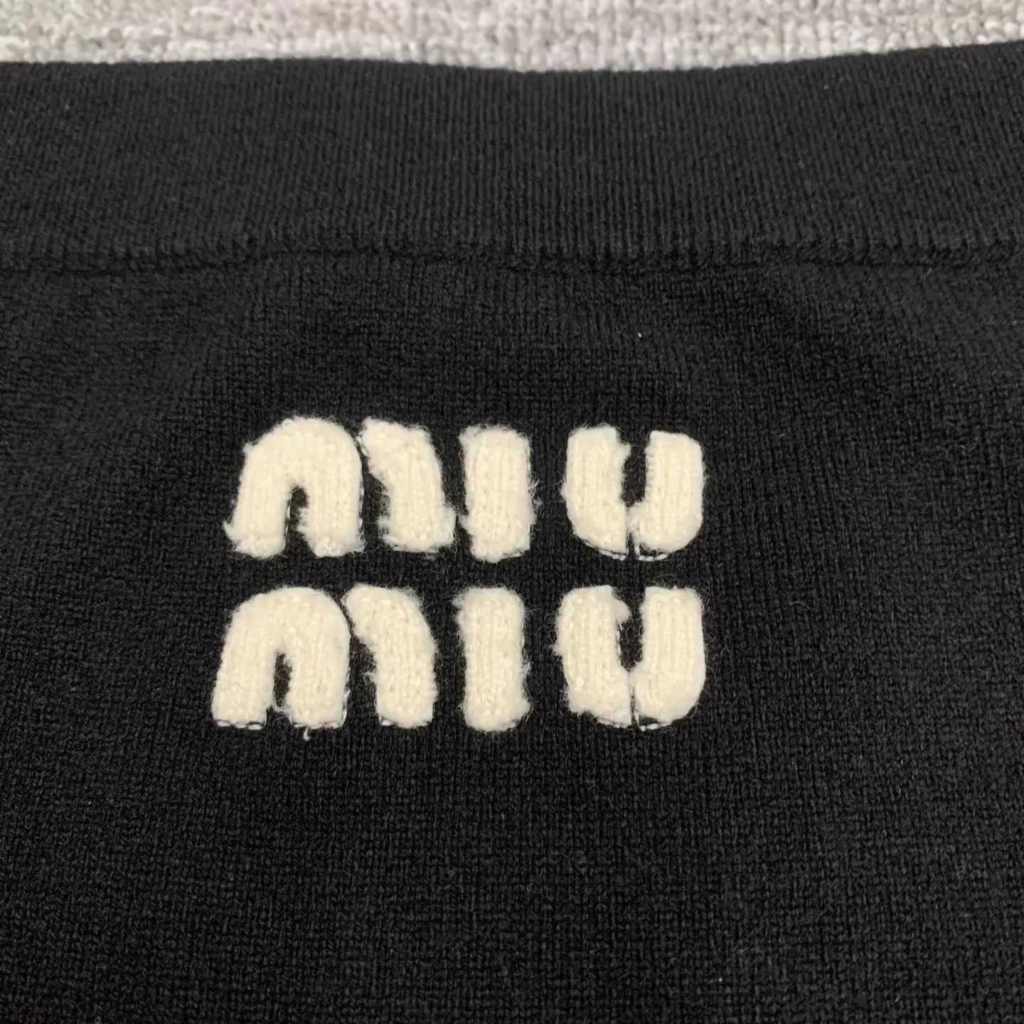 Miu Miu MIU MIU black plush knit mini skirt 40 95new Size 27" / US 4 / IT 40 - 8 Thumbnail