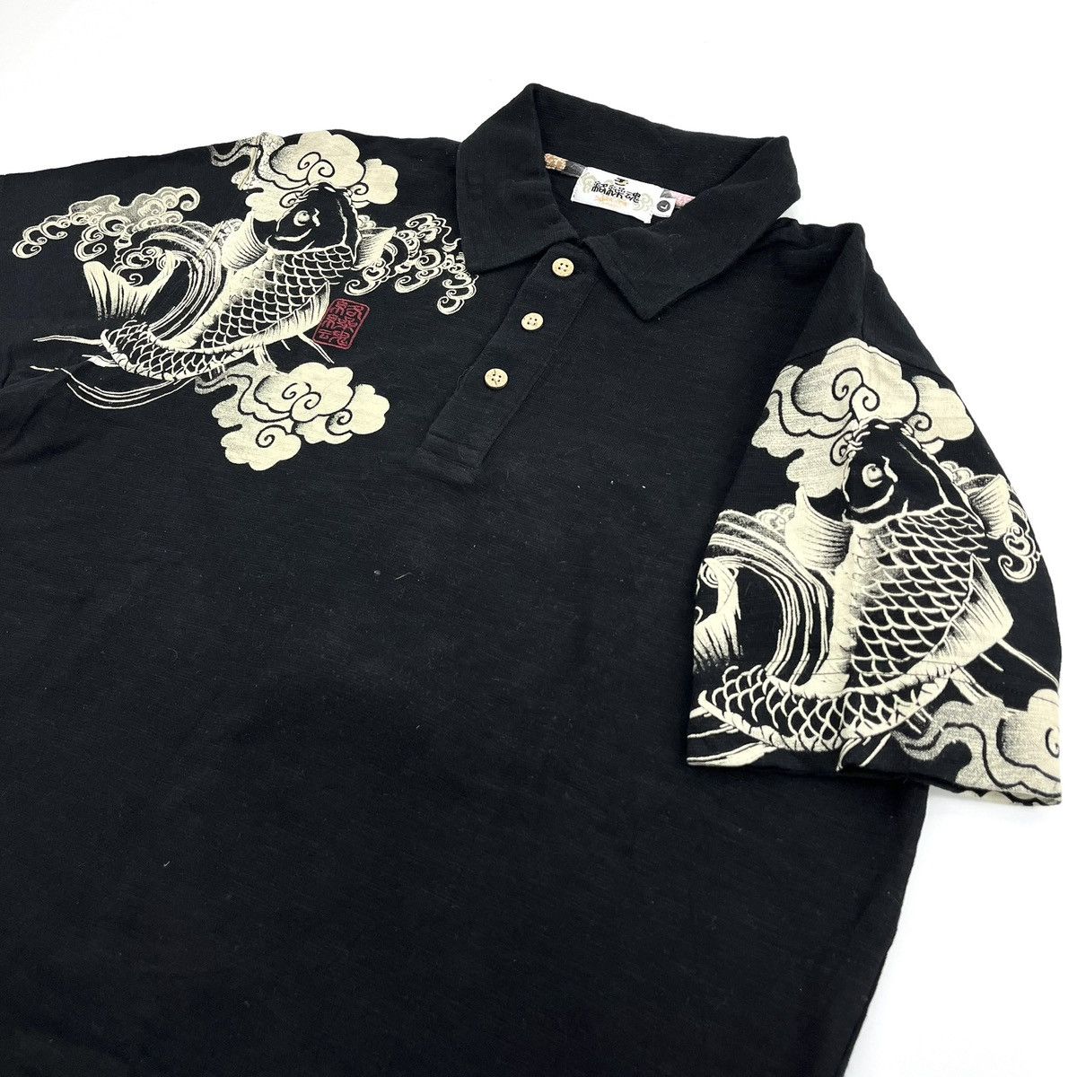 Bullet Noise Vintage Karakuri Tamashii Koi Japanese Polo Shirt Ed Hardy Size US L / EU 52-54 / 3 - 15 Thumbnail