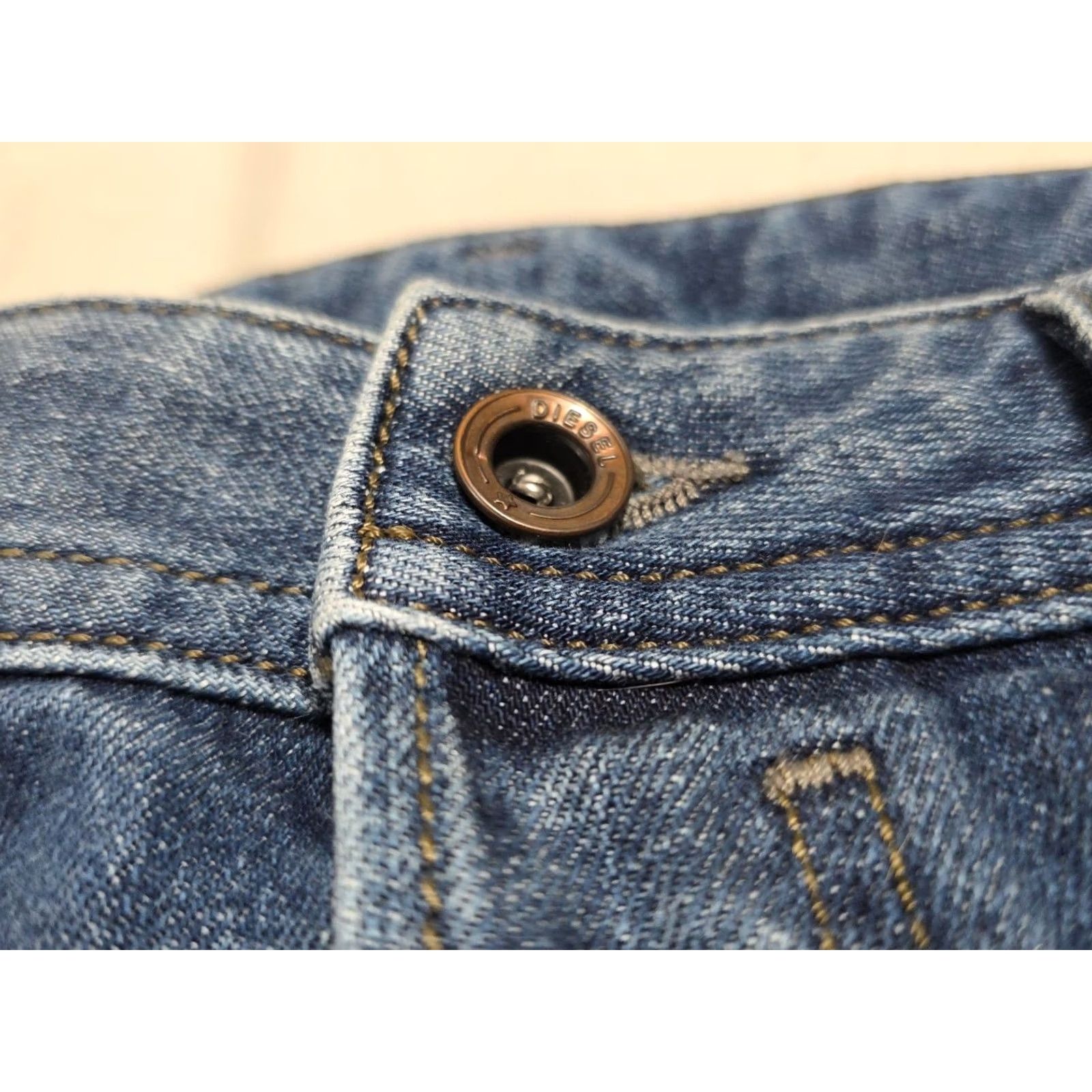 Diesel Industry Buster Regular Slim Tapered Distressed Button Fly