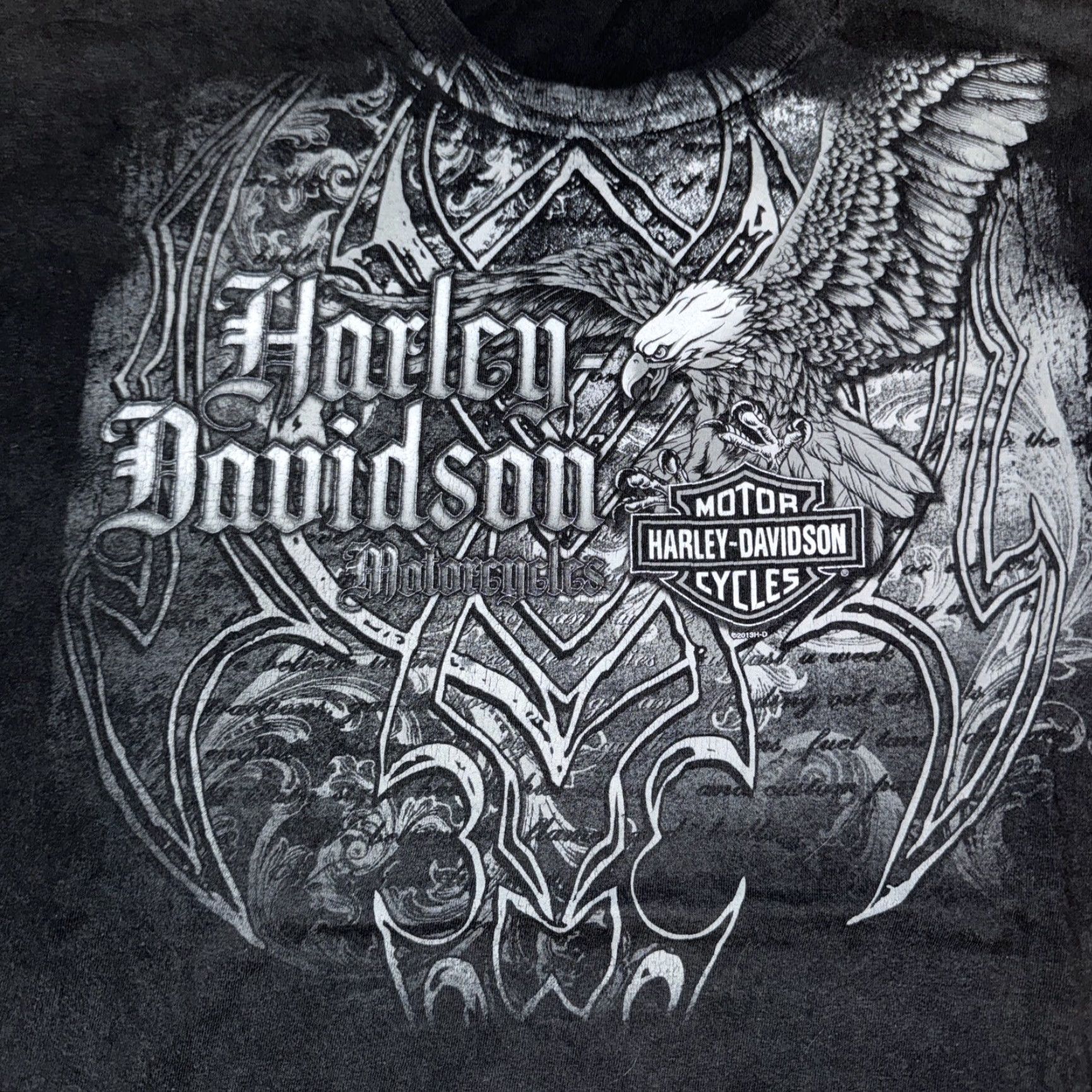 Harley Davidson VINTAGE Harley-Davidson T-Shirt Black XL Men (Y2K Affliction style graphic) Size US XL / EU 56 / 4 - 2 Thumbnail