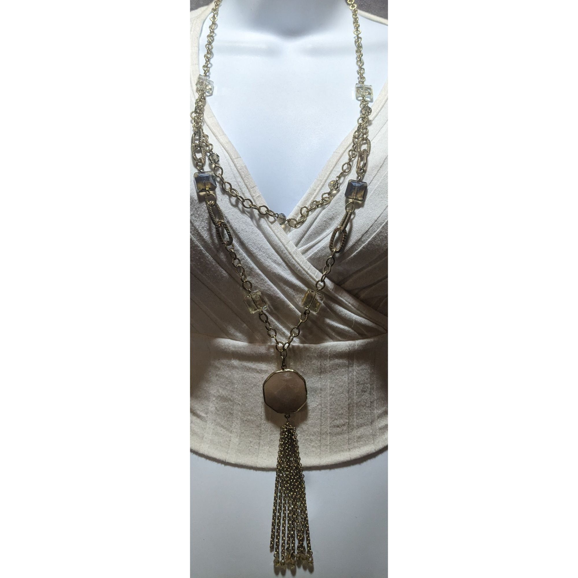 Other Gold Glam Long Layered Pendant & Tassel Necklace Size ONE SIZE - 6 Thumbnail